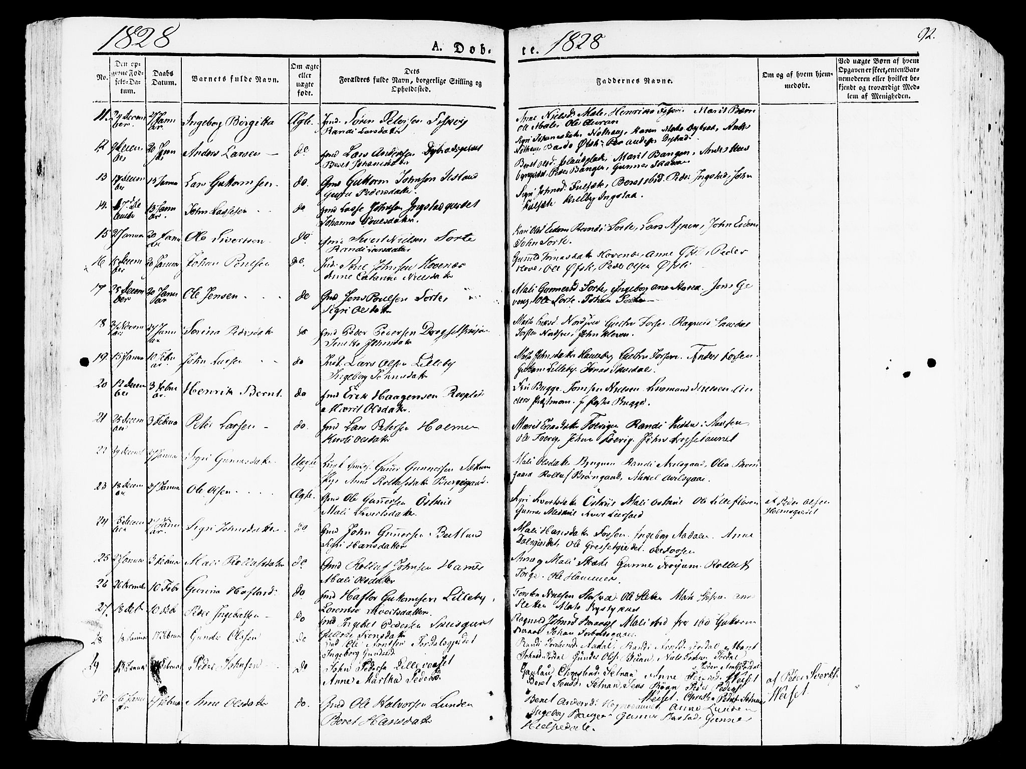 Ministerialprotokoller, klokkerbøker og fødselsregistre - Nord-Trøndelag, SAT/A-1458/709/L0070: Parish register (official) no. 709A10, 1820-1832, p. 92