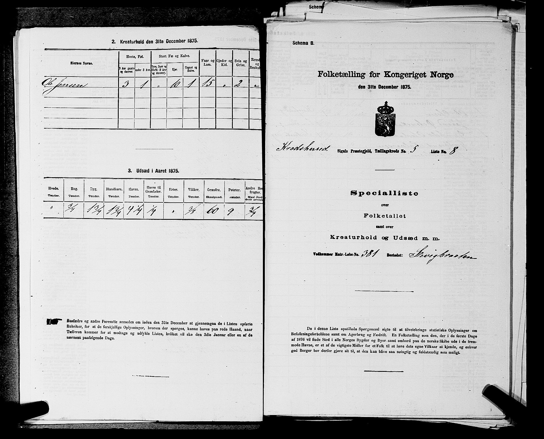 SAKO, 1875 census for 0621P Sigdal, 1875, p. 1762