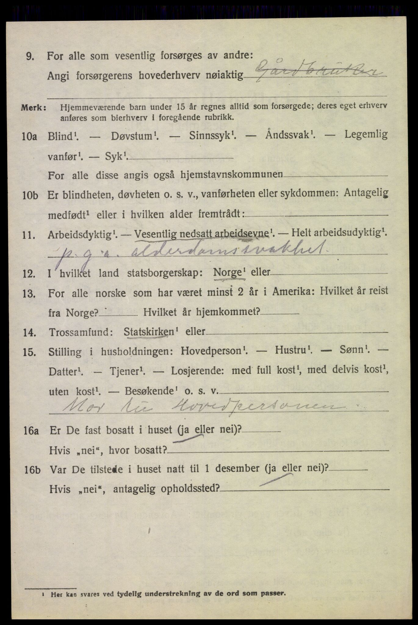 SAH, 1920 census for Brandval, 1920, p. 3003