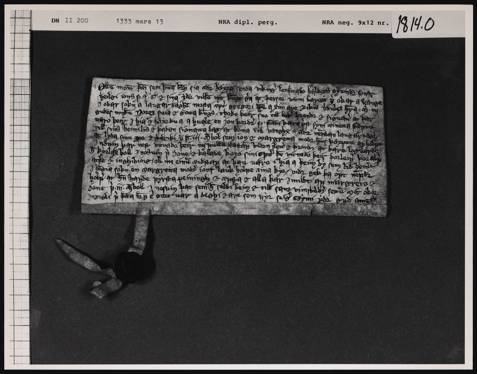 Riksarkivets diplomsamling, AV/RA-EA-5965/F01/F01a/L0029: Dokumenter, 1333, p. 1