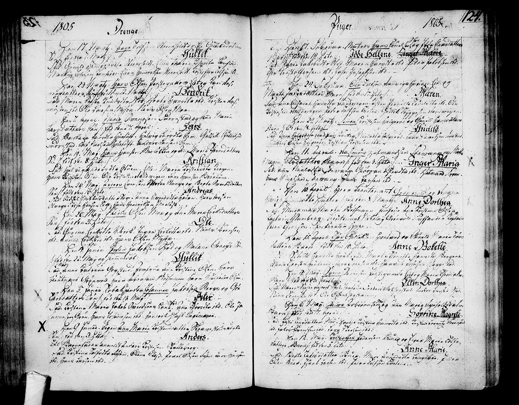 Sandar kirkebøker, SAKO/A-243/F/Fa/L0003: Parish register (official) no. 3, 1789-1814, p. 124