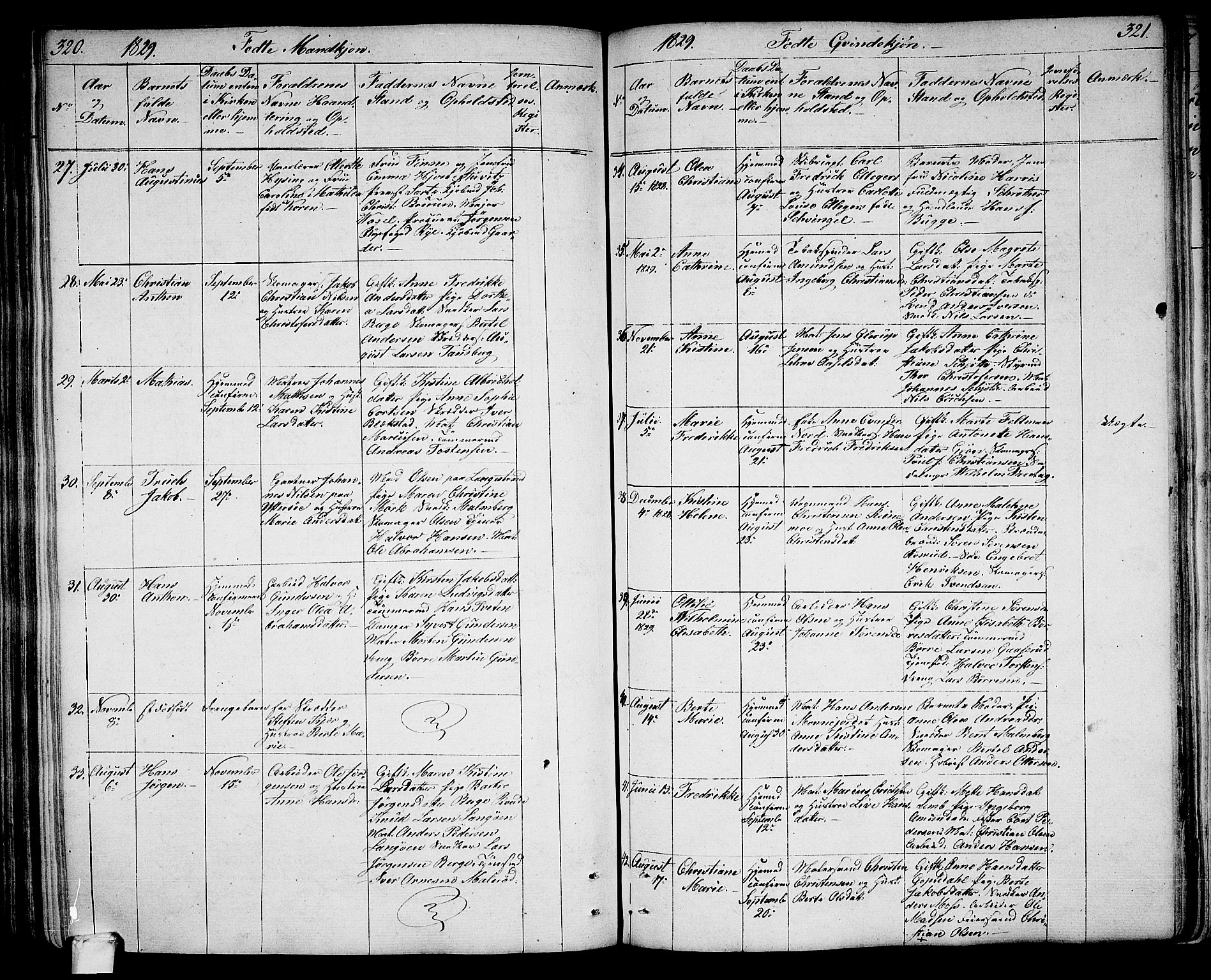 Larvik kirkebøker, AV/SAKO-A-352/G/Ga/L0002: Parish register (copy) no. I 2, 1807-1830, p. 320-321