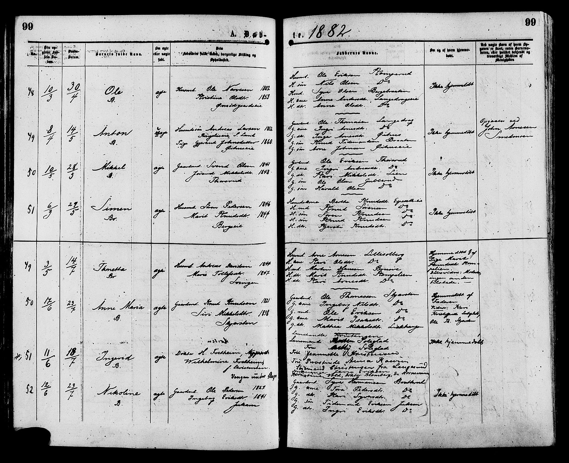 Sør-Aurdal prestekontor, AV/SAH-PREST-128/H/Ha/Haa/L0008: Parish register (official) no. 8, 1877-1885, p. 99