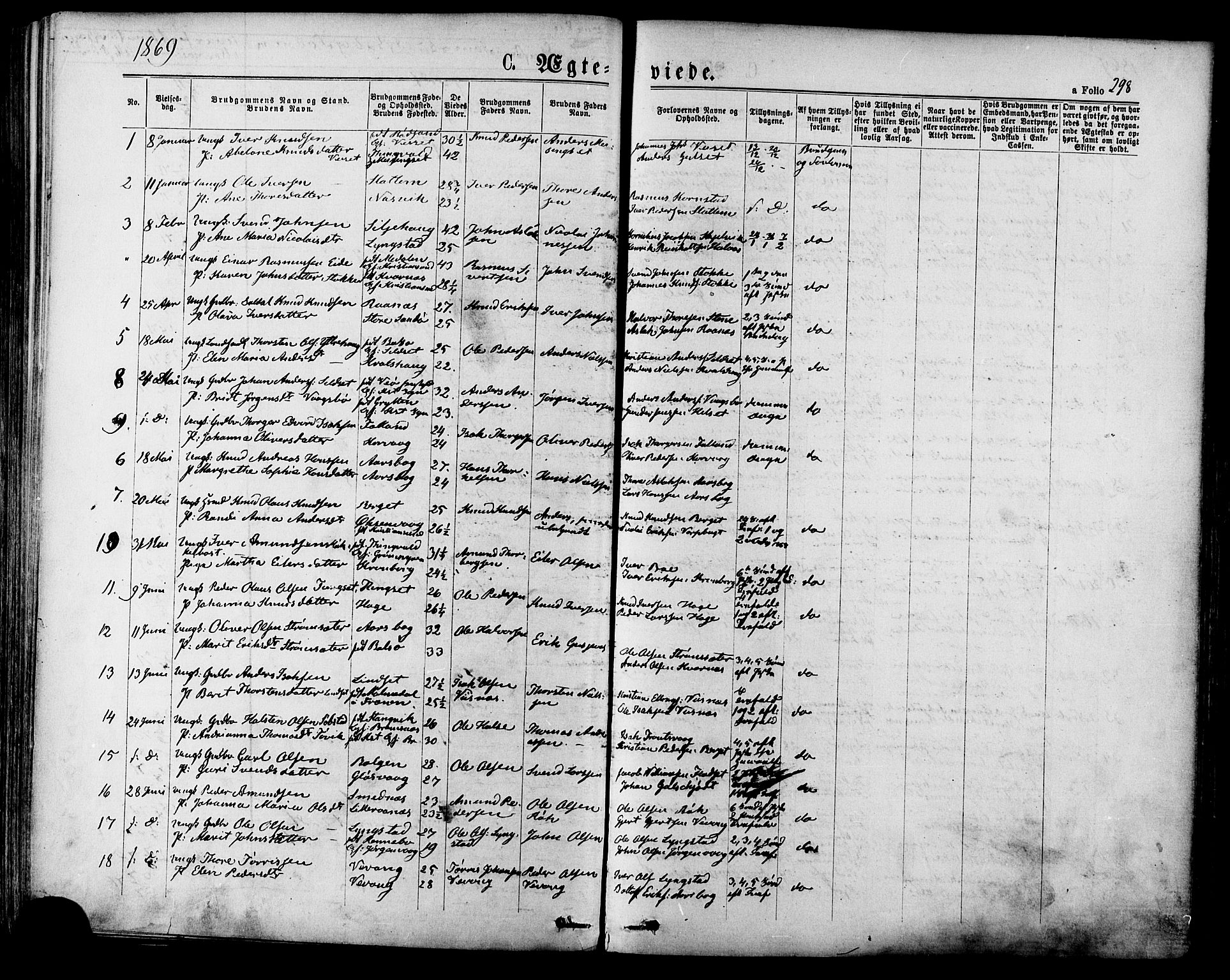 Ministerialprotokoller, klokkerbøker og fødselsregistre - Møre og Romsdal, SAT/A-1454/568/L0805: Parish register (official) no. 568A12 /1, 1869-1884, p. 298