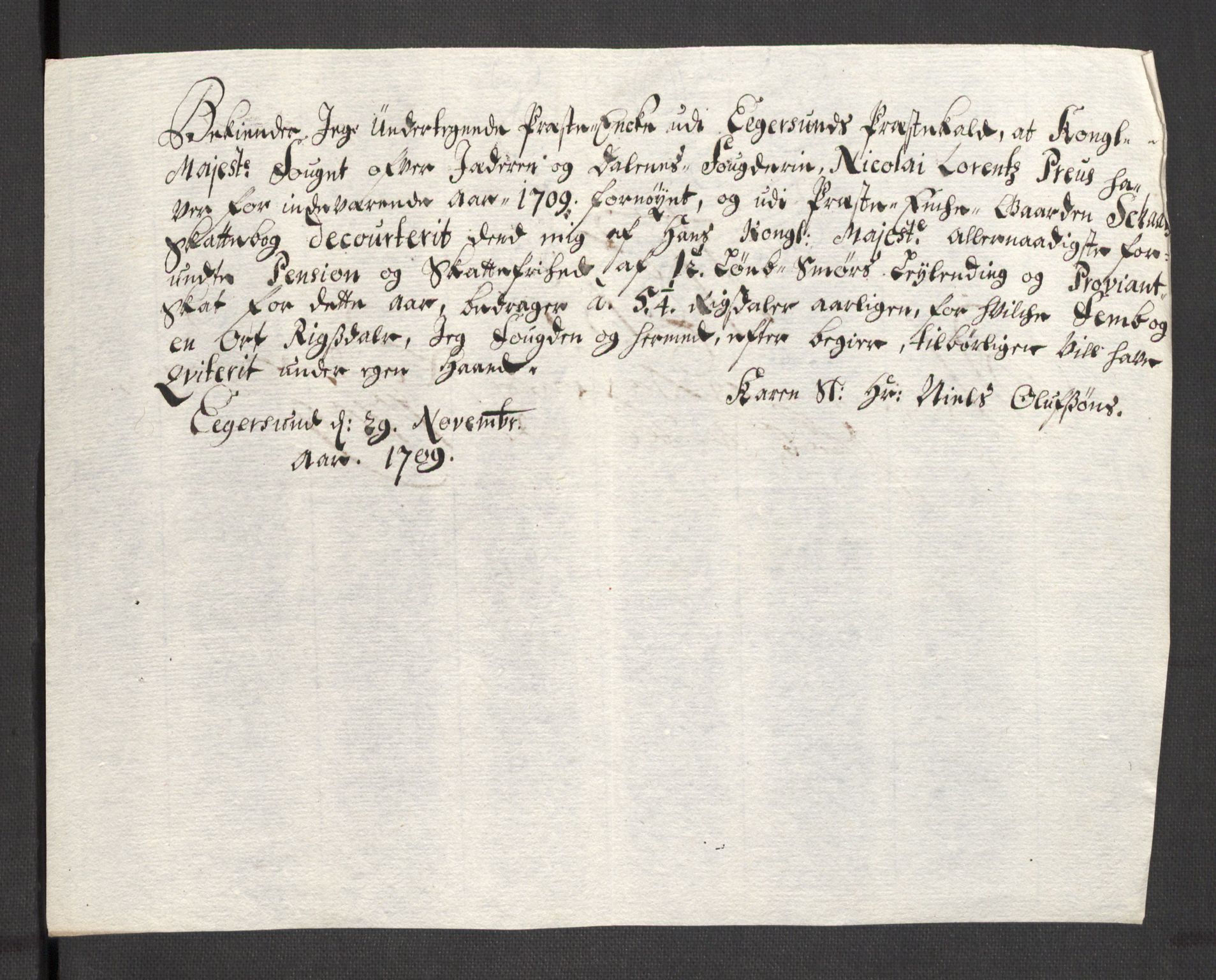 Rentekammeret inntil 1814, Reviderte regnskaper, Fogderegnskap, AV/RA-EA-4092/R46/L2734: Fogderegnskap Jæren og Dalane, 1709-1710, p. 56