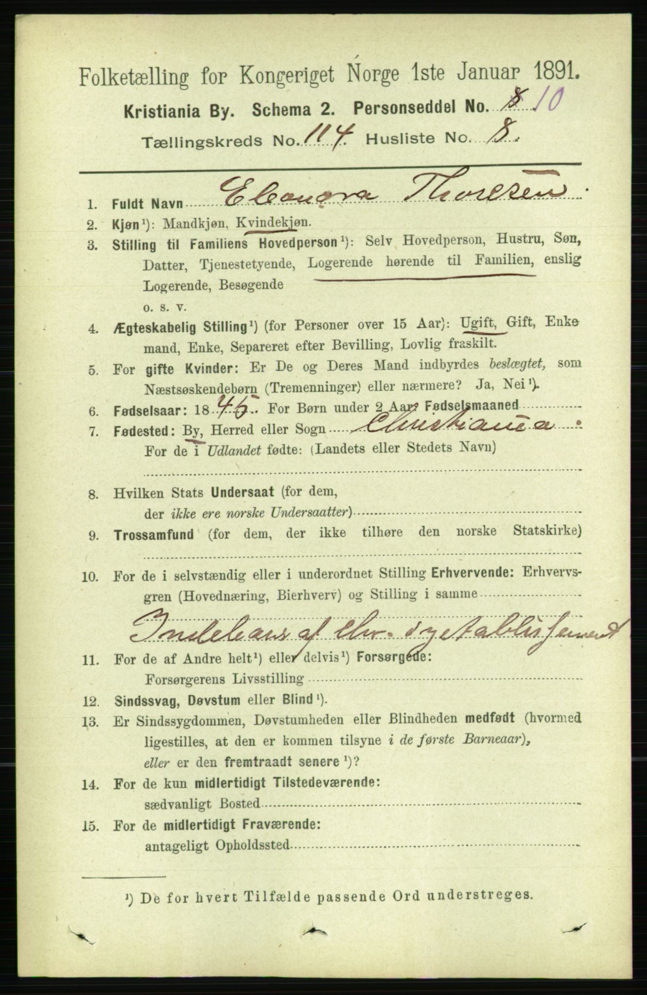 RA, 1891 census for 0301 Kristiania, 1891, p. 60953