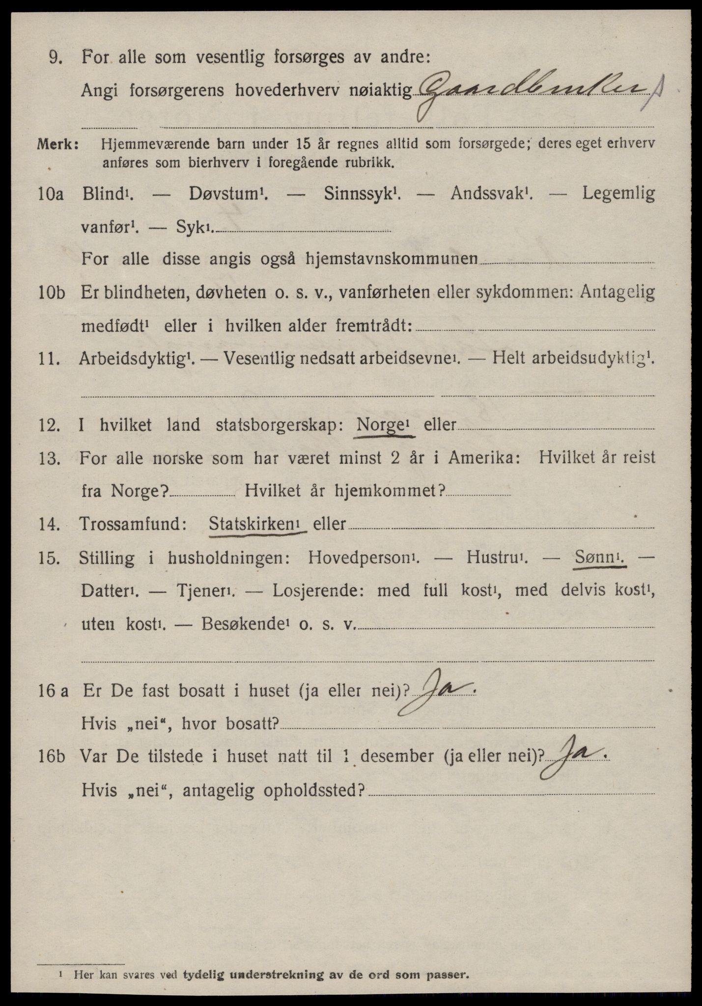 SAT, 1920 census for Rindal, 1920, p. 5159