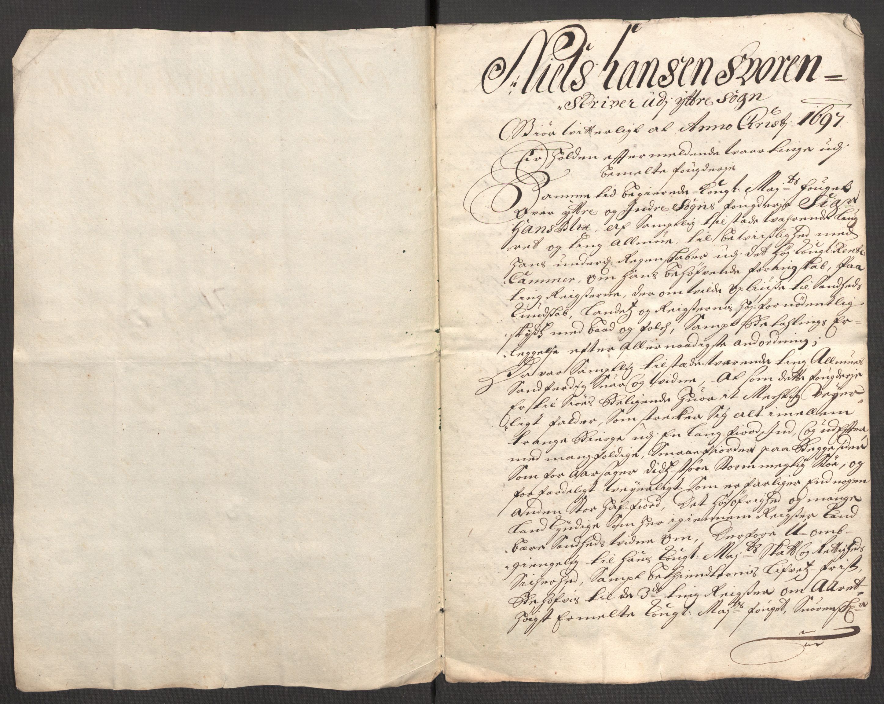 Rentekammeret inntil 1814, Reviderte regnskaper, Fogderegnskap, AV/RA-EA-4092/R52/L3309: Fogderegnskap Sogn, 1696-1697, p. 267