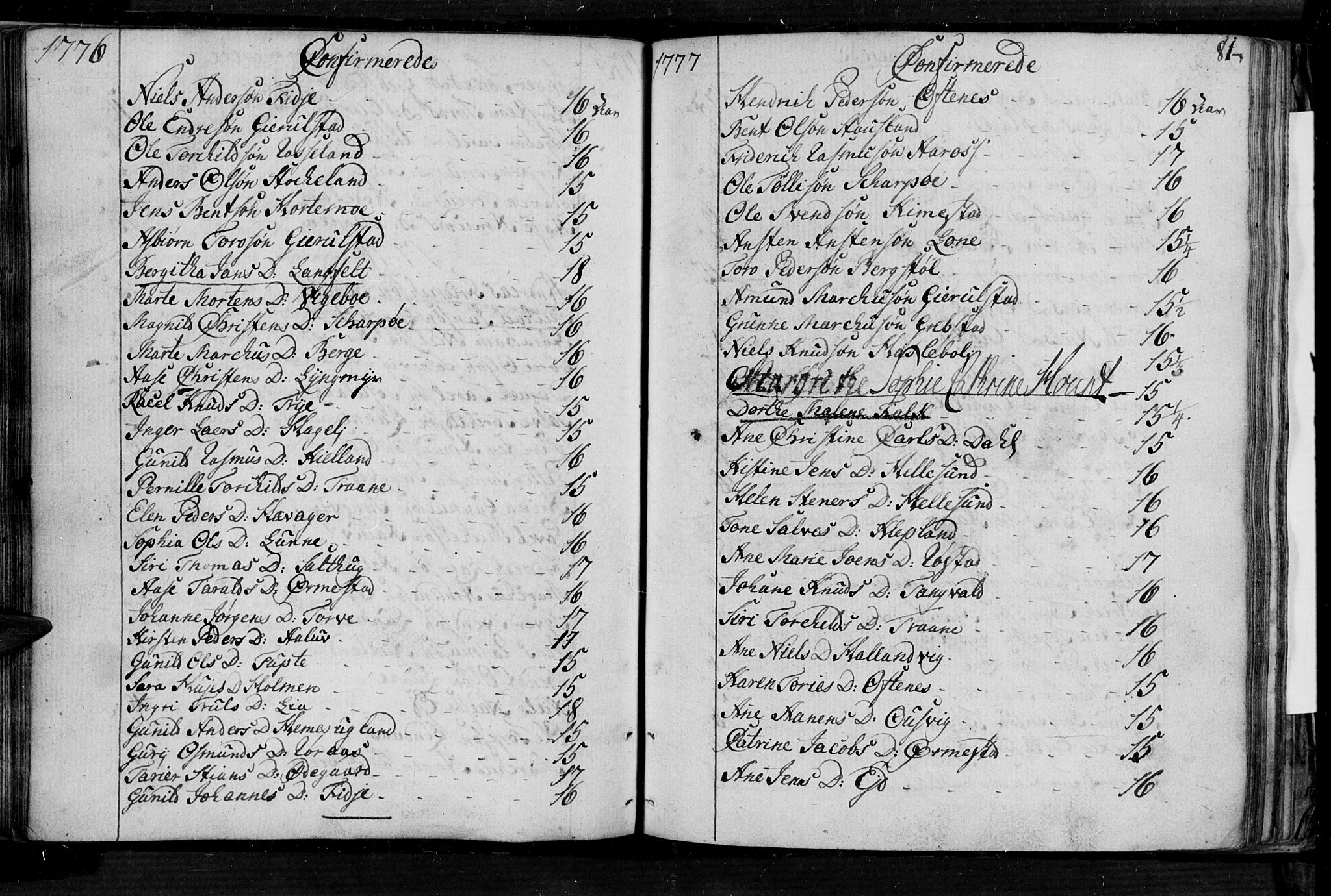 Søgne sokneprestkontor, SAK/1111-0037/F/Fa/Fab/L0004: Parish register (official) no. A 4, 1770-1822, p. 80-81