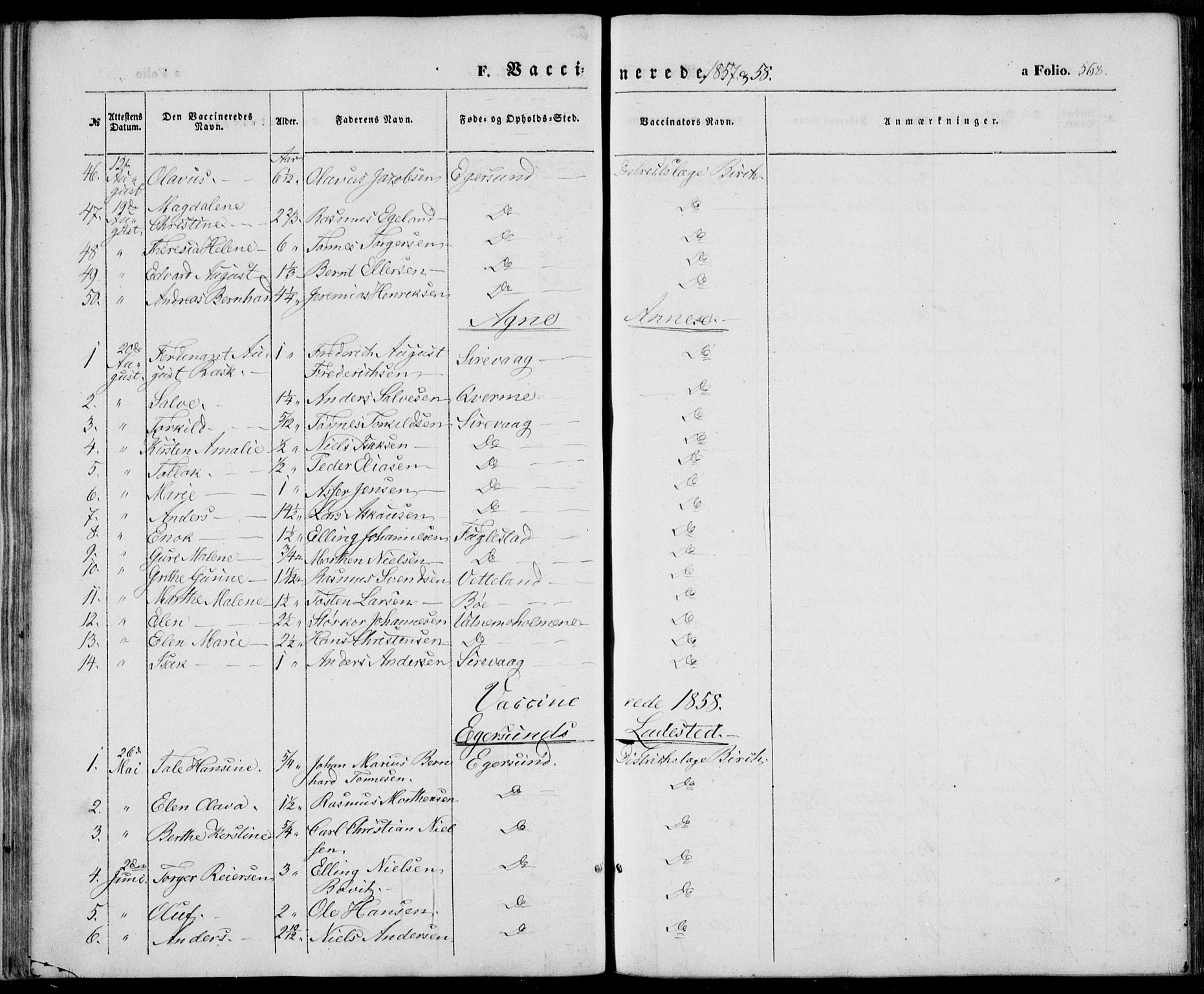 Eigersund sokneprestkontor, SAST/A-101807/S08/L0013: Parish register (official) no. A 12.2, 1850-1865, p. 568