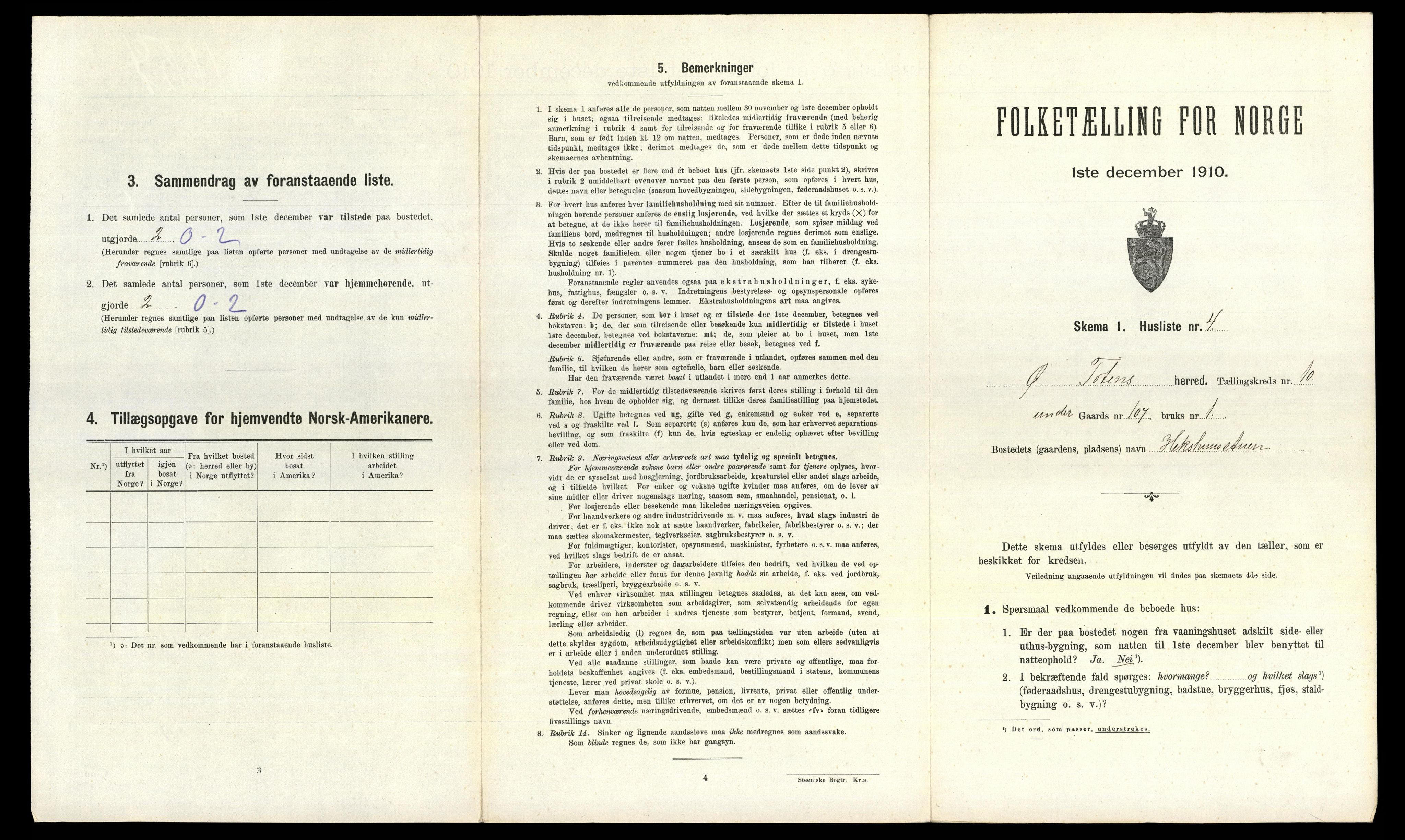 RA, 1910 census for Østre Toten, 1910, p. 2719