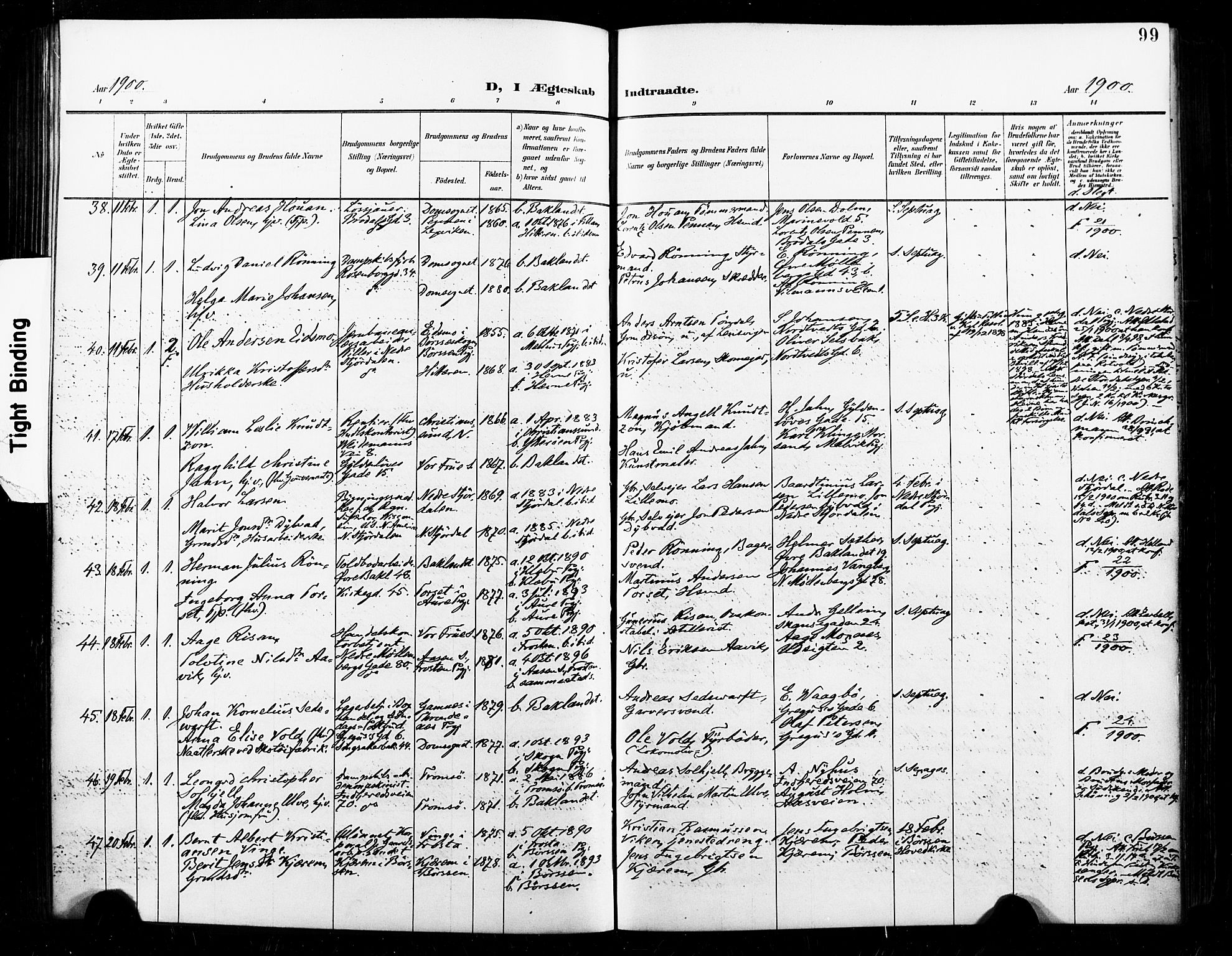 Ministerialprotokoller, klokkerbøker og fødselsregistre - Sør-Trøndelag, SAT/A-1456/604/L0198: Parish register (official) no. 604A19, 1893-1900, p. 99
