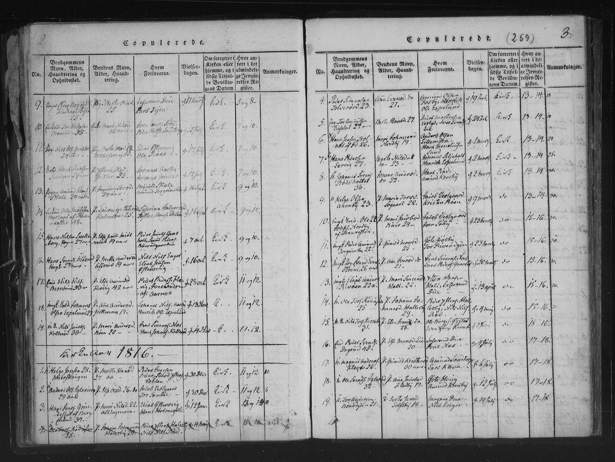 Aremark prestekontor Kirkebøker, SAO/A-10899/F/Fc/L0001: Parish register (official) no. III 1, 1814-1834, p. 2-3