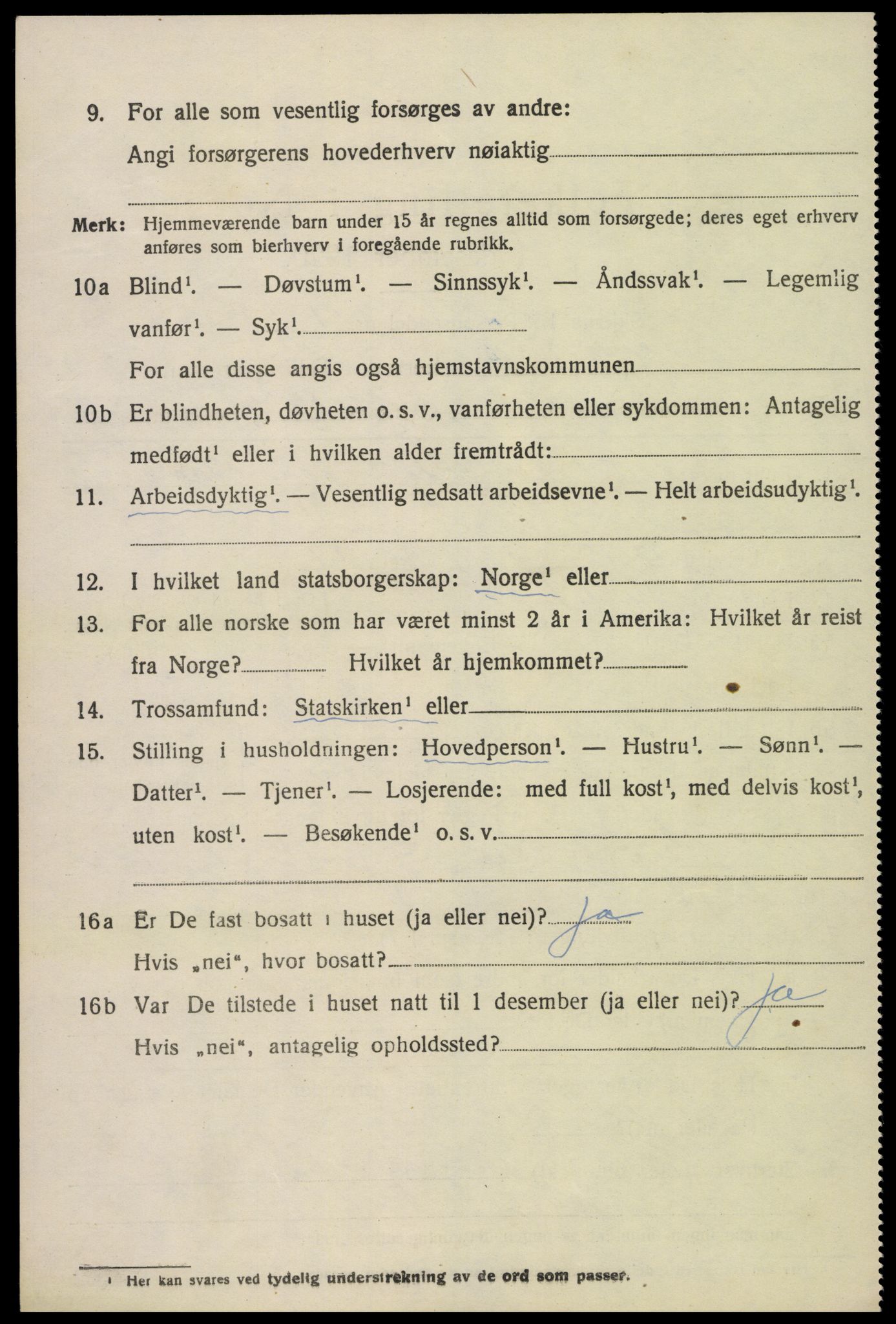 SAK, 1920 census for Hylestad, 1920, p. 463