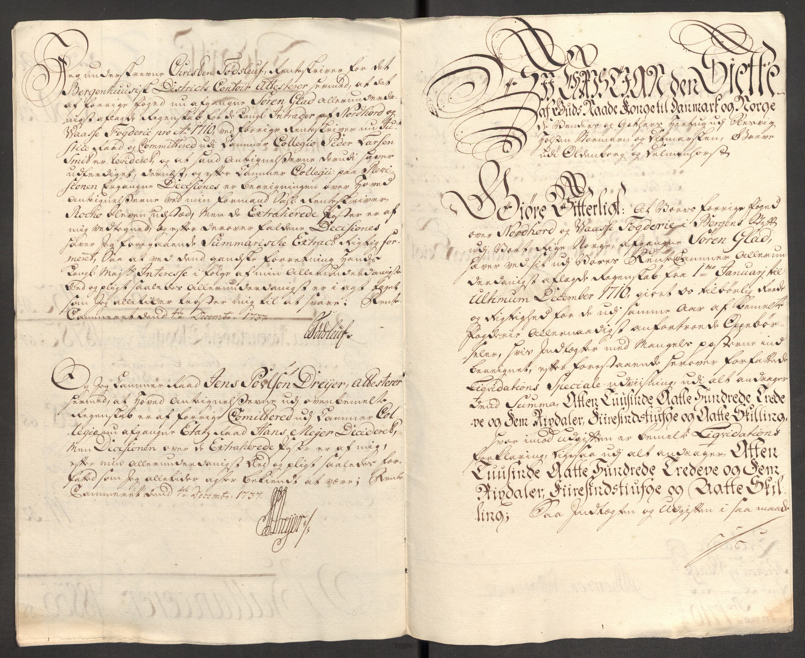 Rentekammeret inntil 1814, Reviderte regnskaper, Fogderegnskap, AV/RA-EA-4092/R51/L3191: Fogderegnskap Nordhordland og Voss, 1710, p. 41