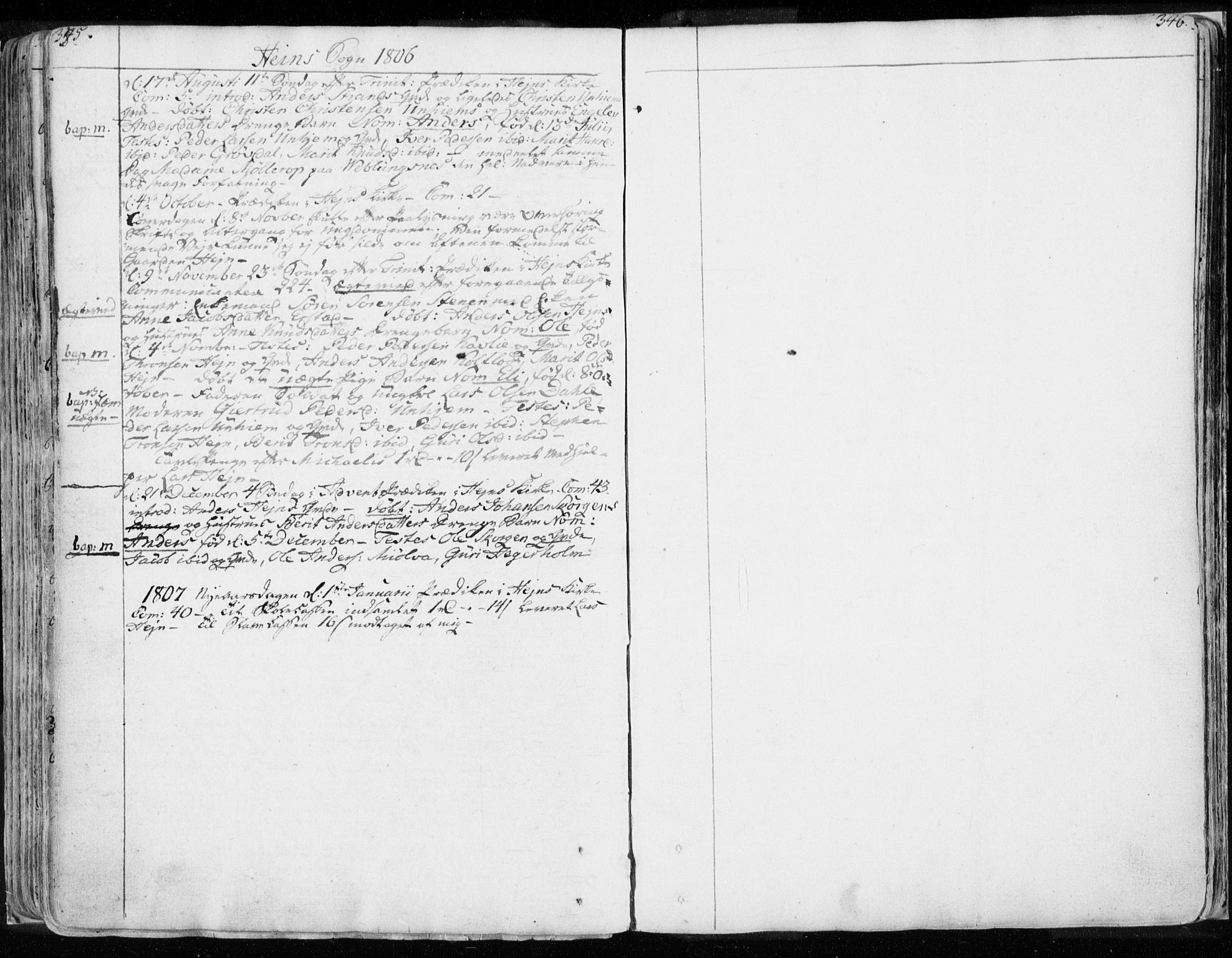 Ministerialprotokoller, klokkerbøker og fødselsregistre - Møre og Romsdal, AV/SAT-A-1454/544/L0569: Parish register (official) no. 544A02, 1764-1806, p. 345-346