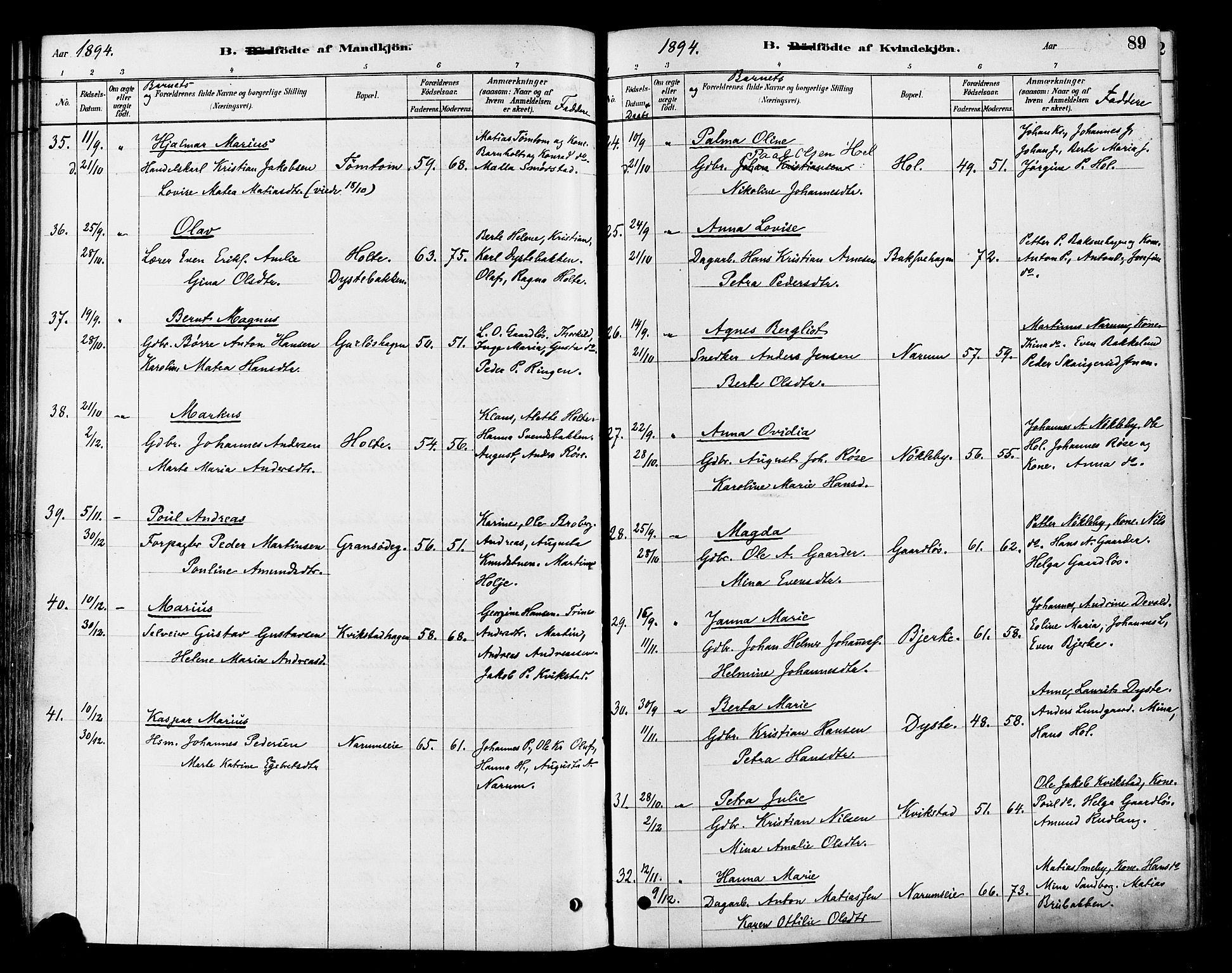 Vestre Toten prestekontor, AV/SAH-PREST-108/H/Ha/Haa/L0010: Parish register (official) no. 10, 1878-1894, p. 89