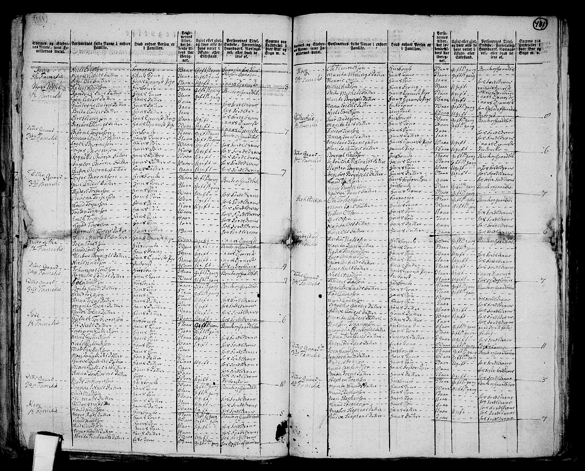 RA, 1801 census for 1235P Voss, 1801, p. 700b-701a