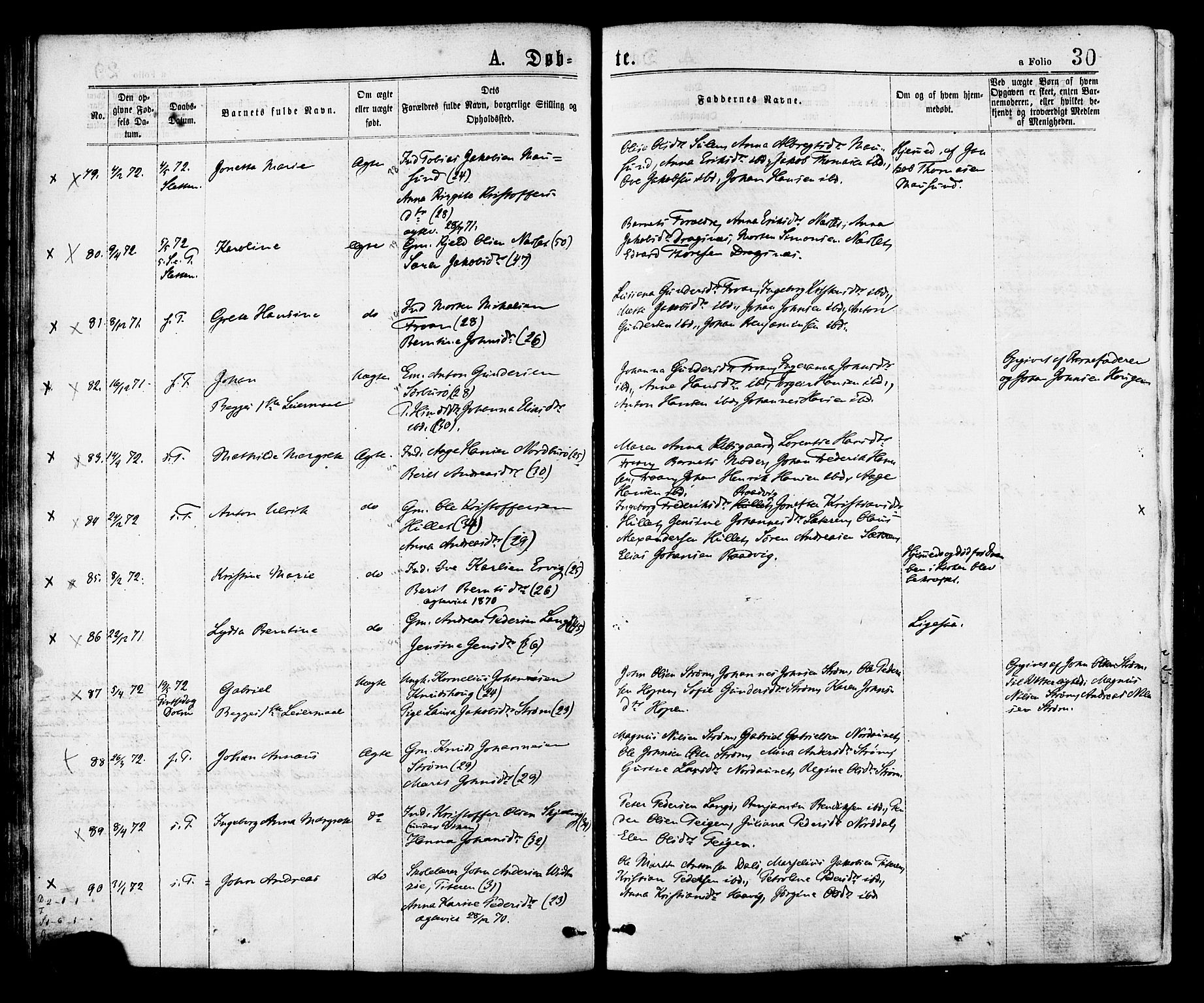 Ministerialprotokoller, klokkerbøker og fødselsregistre - Sør-Trøndelag, SAT/A-1456/634/L0532: Parish register (official) no. 634A08, 1871-1881, p. 30