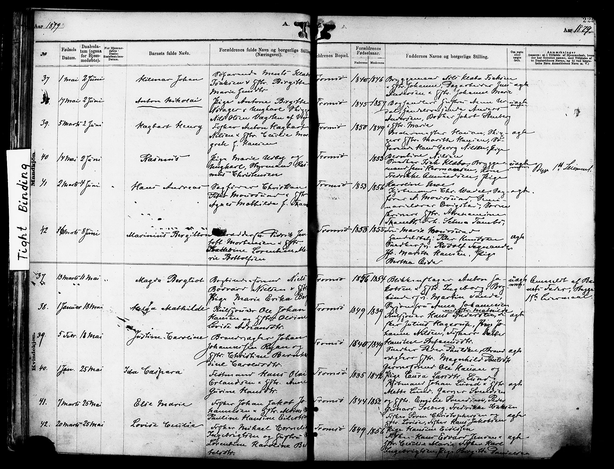 Tromsø sokneprestkontor/stiftsprosti/domprosti, SATØ/S-1343/G/Ga/L0014kirke: Parish register (official) no. 14, 1878-1888, p. 22b