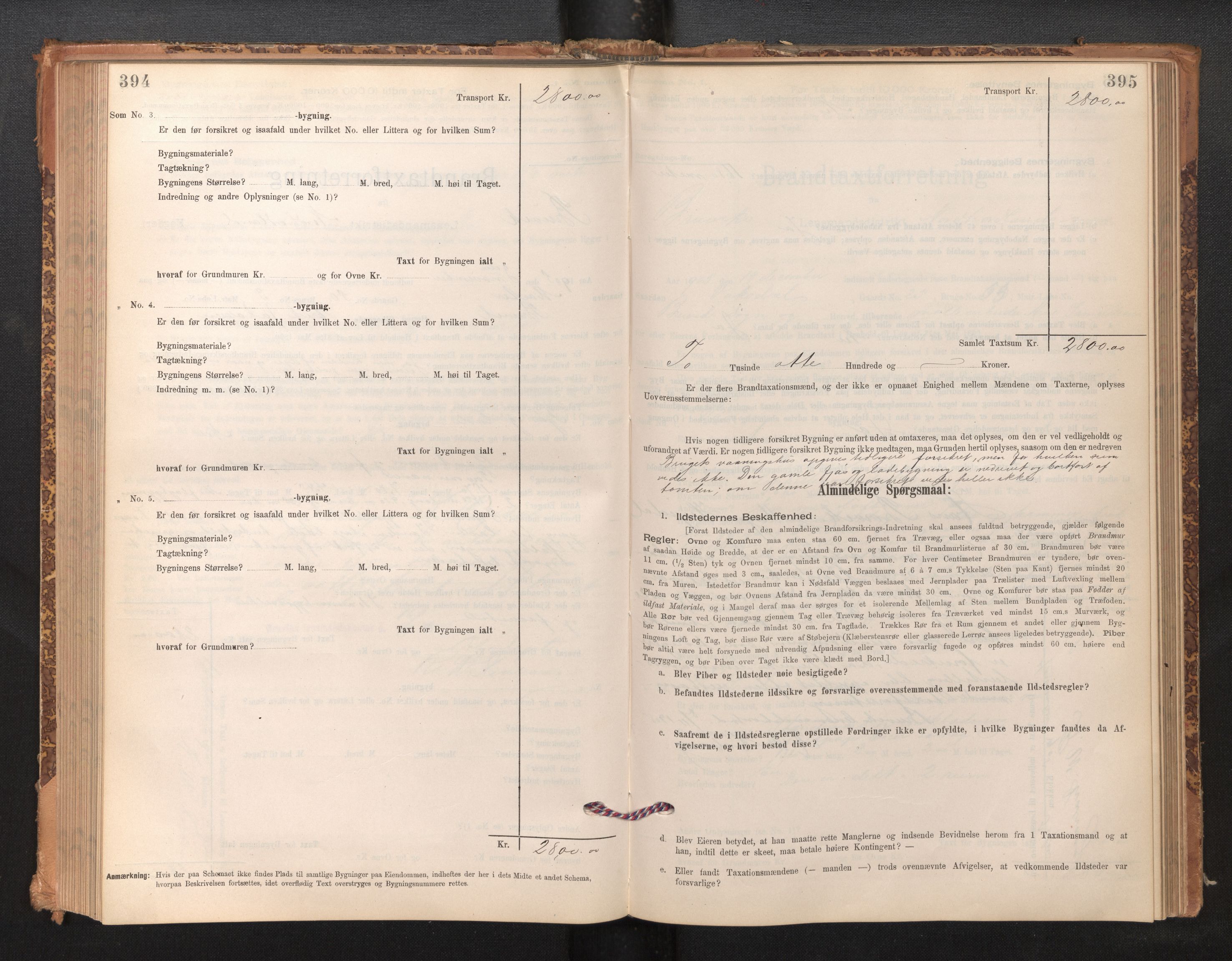 Lensmannen i Bruvik, SAB/A-31301/0012/L0006: Branntakstprotokoll, skjematakst, 1894-1906, p. 394-395