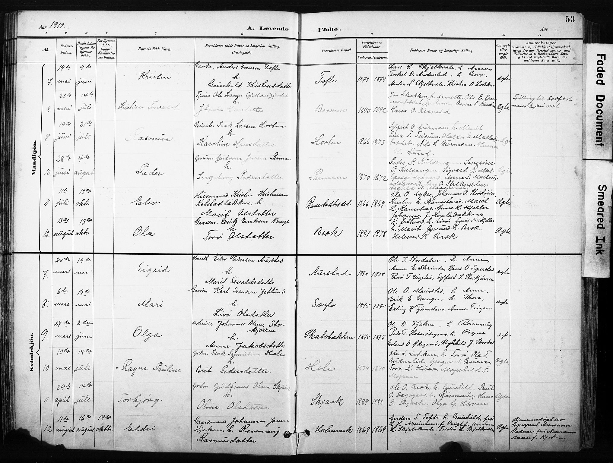 Skjåk prestekontor, SAH/PREST-072/H/Ha/Hab/L0003: Parish register (copy) no. 3, 1893-1932, p. 53