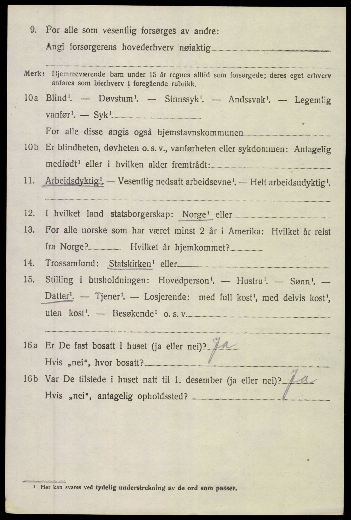 SAK, 1920 census for Øyestad, 1920, p. 2605