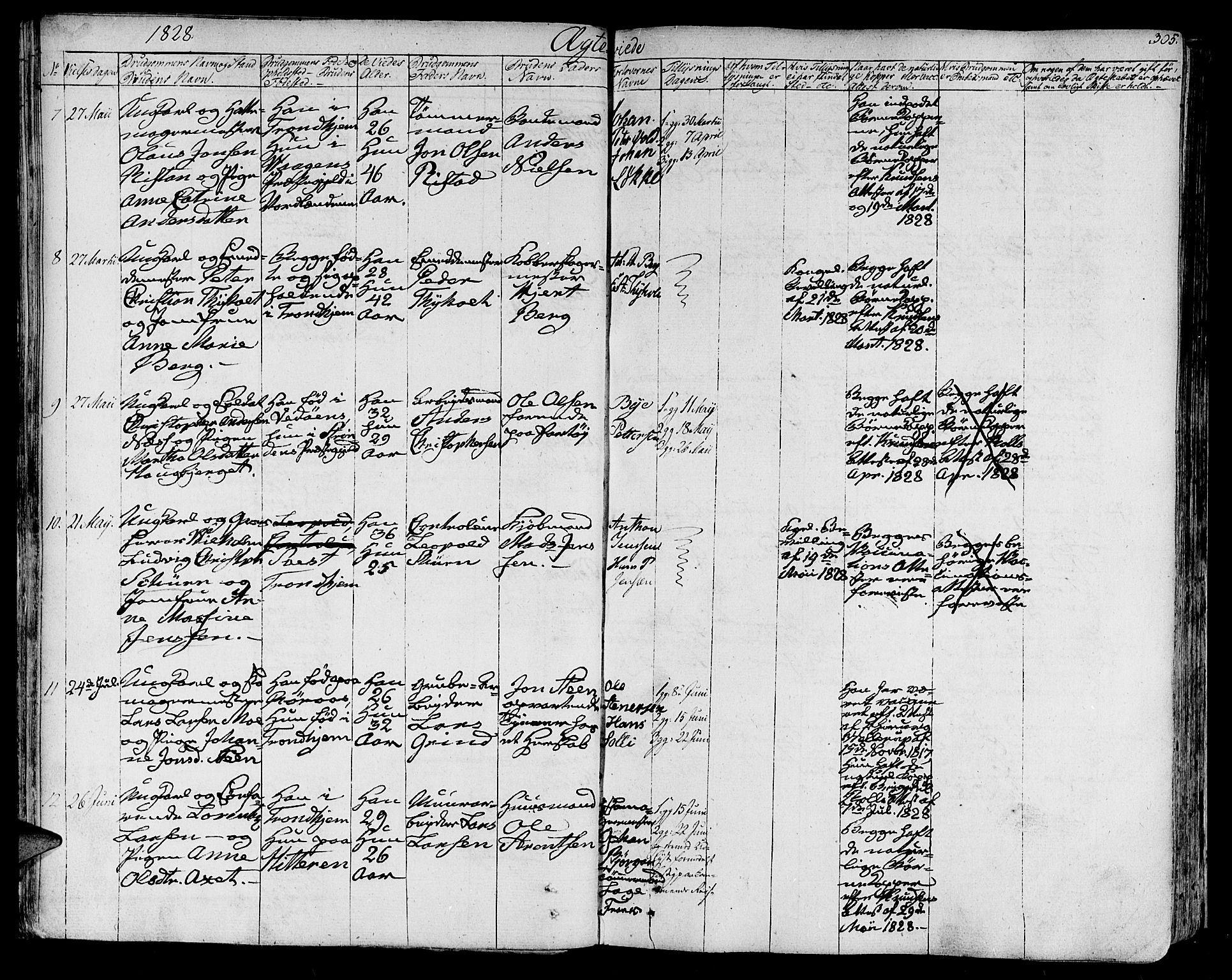 Ministerialprotokoller, klokkerbøker og fødselsregistre - Sør-Trøndelag, AV/SAT-A-1456/602/L0109: Parish register (official) no. 602A07, 1821-1840, p. 305