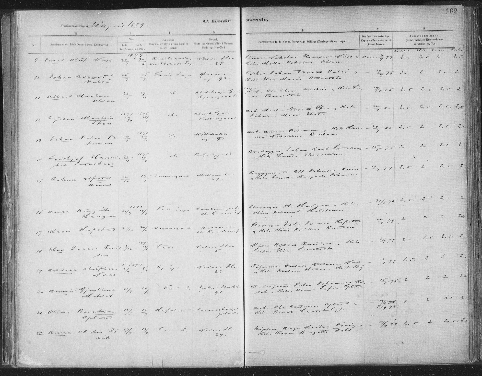 Ministerialprotokoller, klokkerbøker og fødselsregistre - Sør-Trøndelag, AV/SAT-A-1456/603/L0162: Parish register (official) no. 603A01, 1879-1895, p. 162