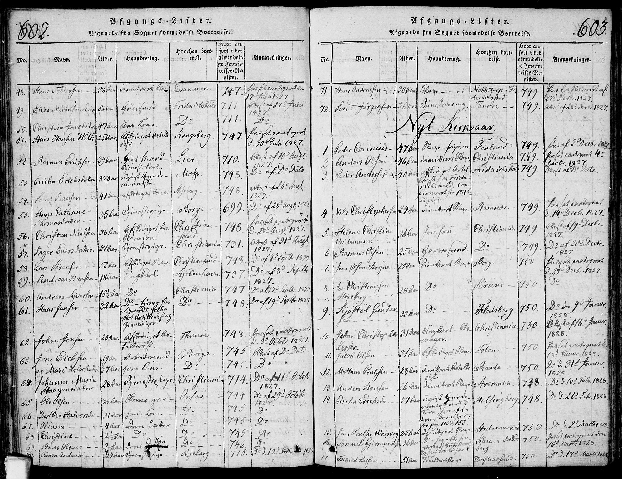 Fredrikstad prestekontor Kirkebøker, SAO/A-11082/F/Fa/L0004: Parish register (official) no. 4, 1816-1834, p. 602-603