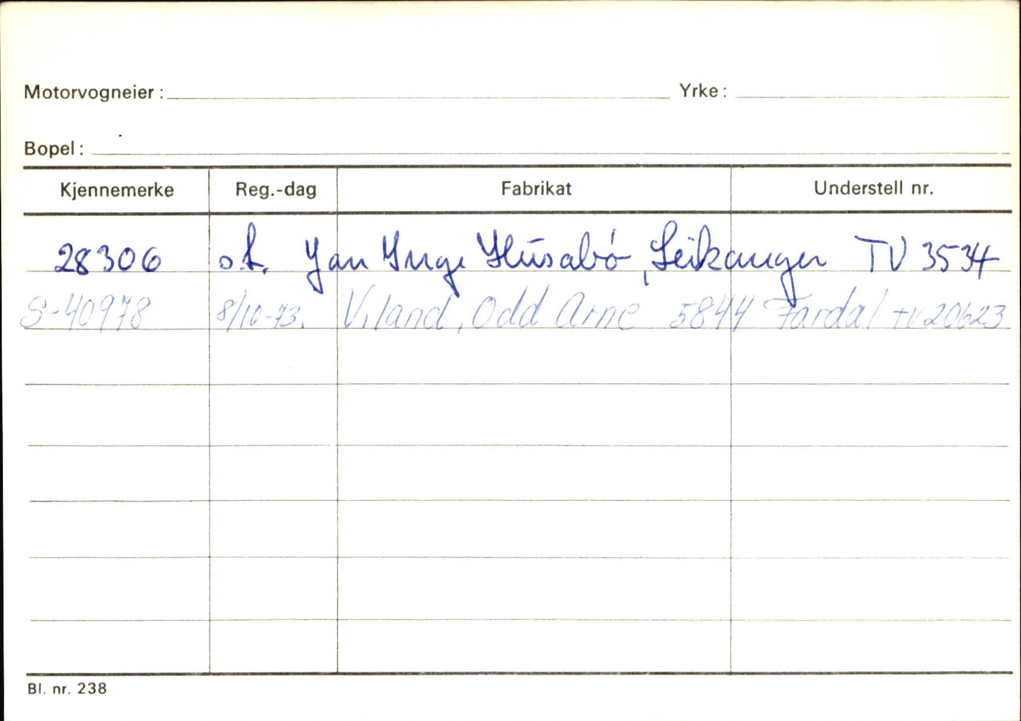 Statens vegvesen, Sogn og Fjordane vegkontor, AV/SAB-A-5301/4/F/L0126: Eigarregister Fjaler M-Å. Leikanger A-Å, 1945-1975, p. 1018