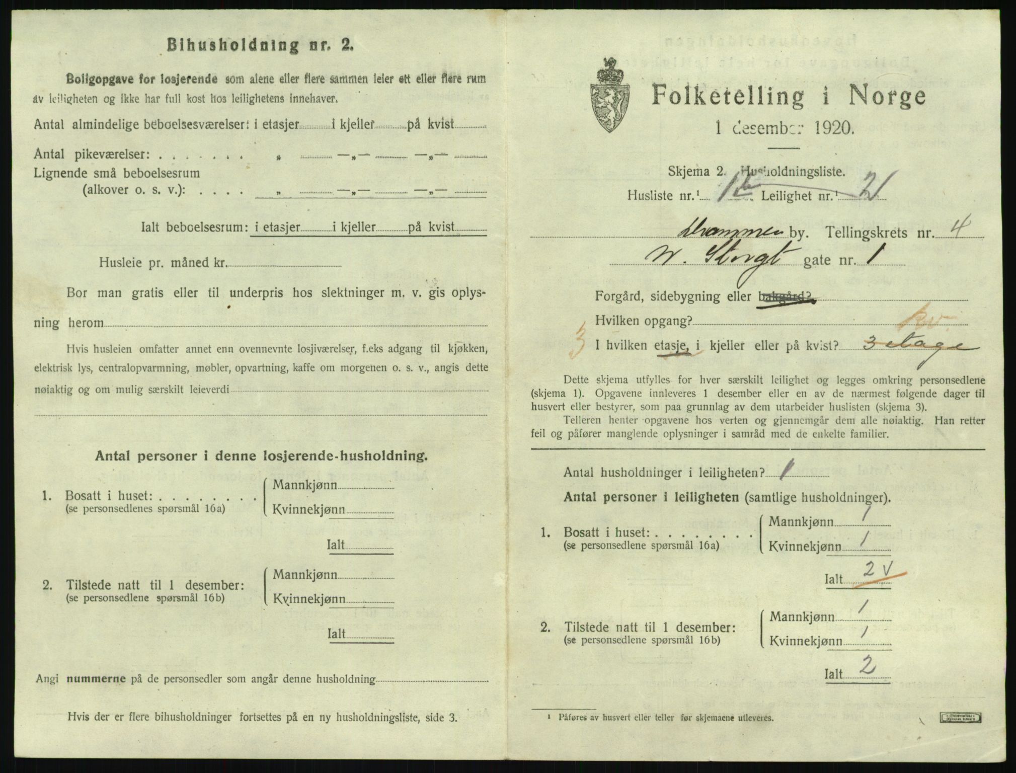 SAKO, 1920 census for Drammen, 1920, p. 9045