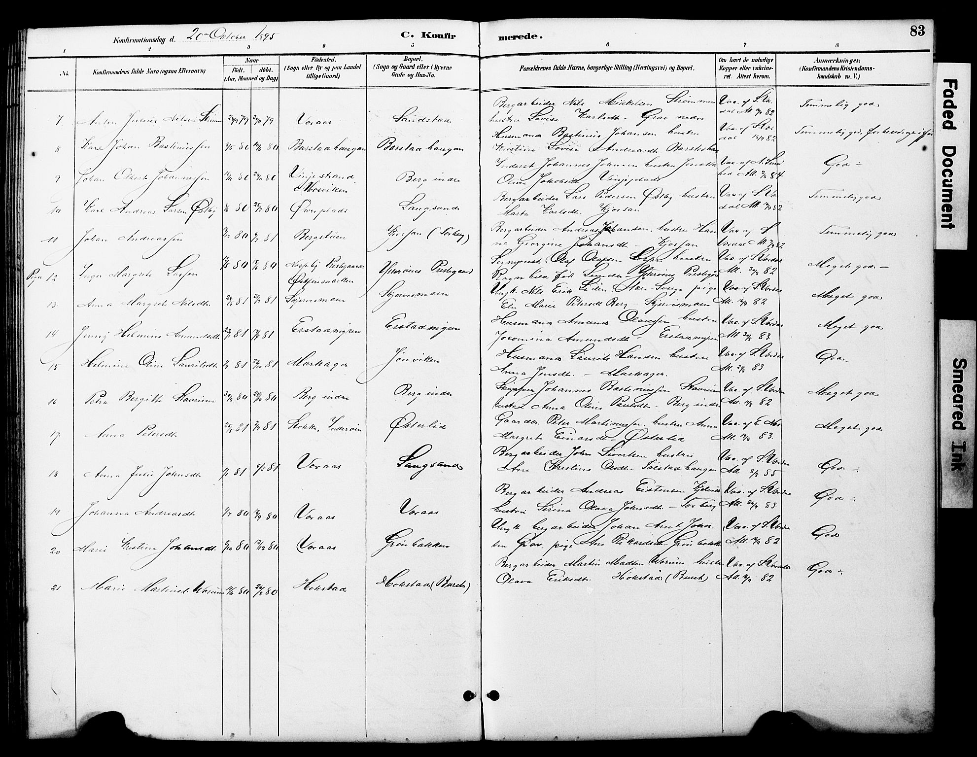 Ministerialprotokoller, klokkerbøker og fødselsregistre - Nord-Trøndelag, SAT/A-1458/722/L0226: Parish register (copy) no. 722C02, 1889-1927, p. 83