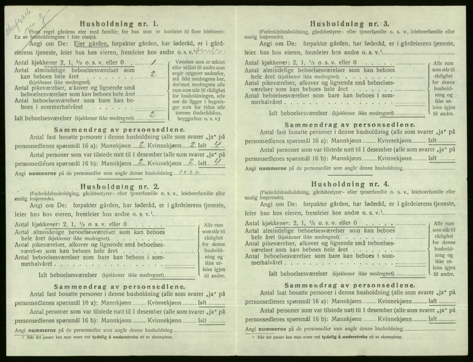 SAB, 1920 census for Voss, 1920, p. 2008