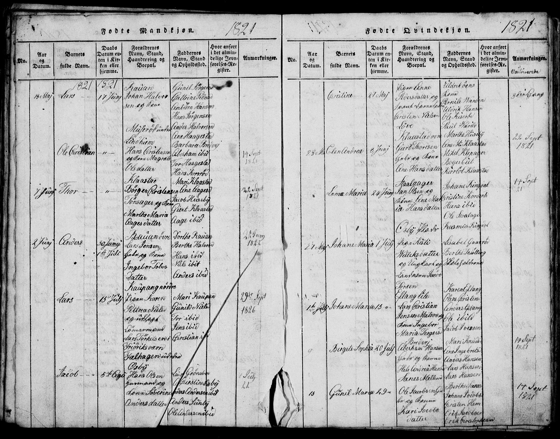Tjølling kirkebøker, AV/SAKO-A-60/G/Ga/L0001: Parish register (copy) no. 1, 1814-1835, p. 64