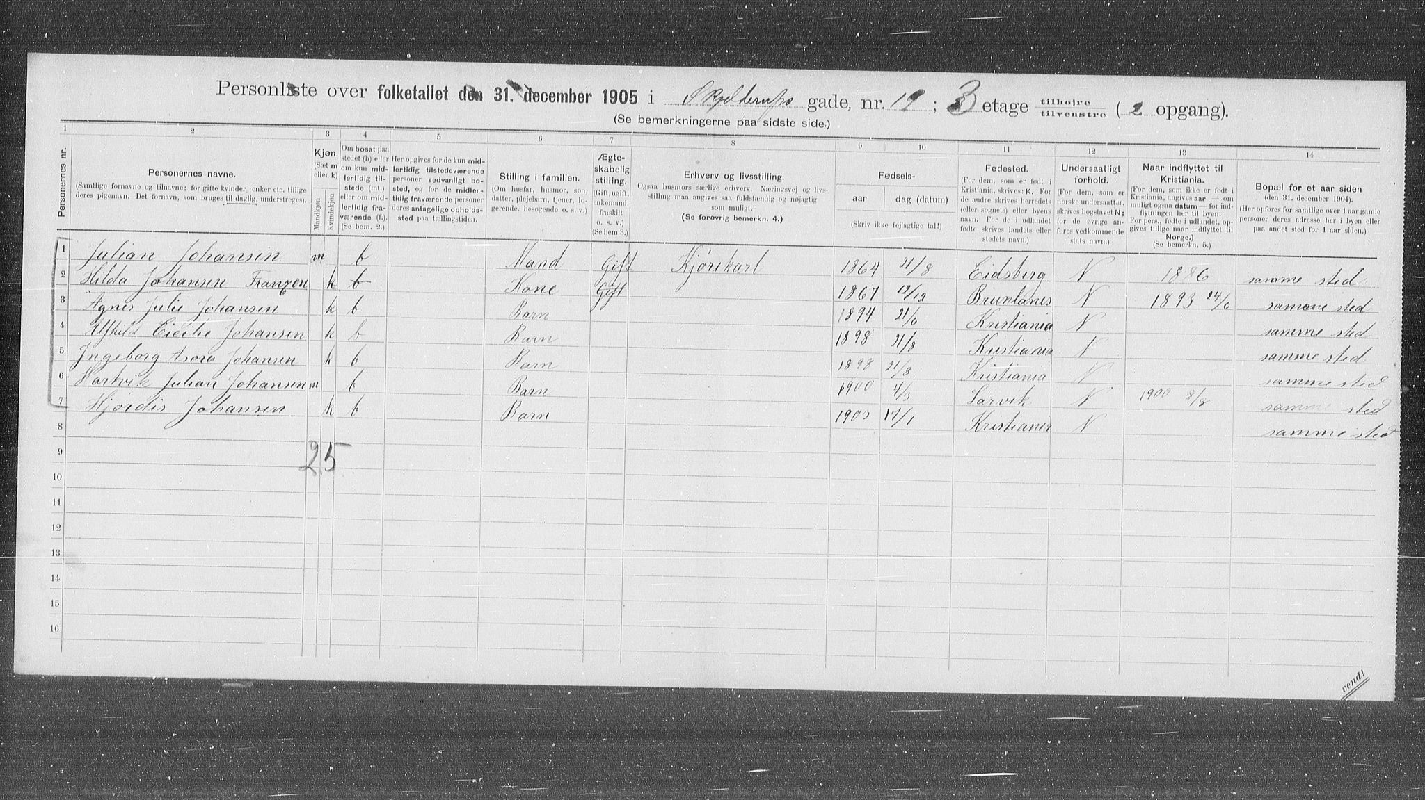 OBA, Municipal Census 1905 for Kristiania, 1905, p. 49881