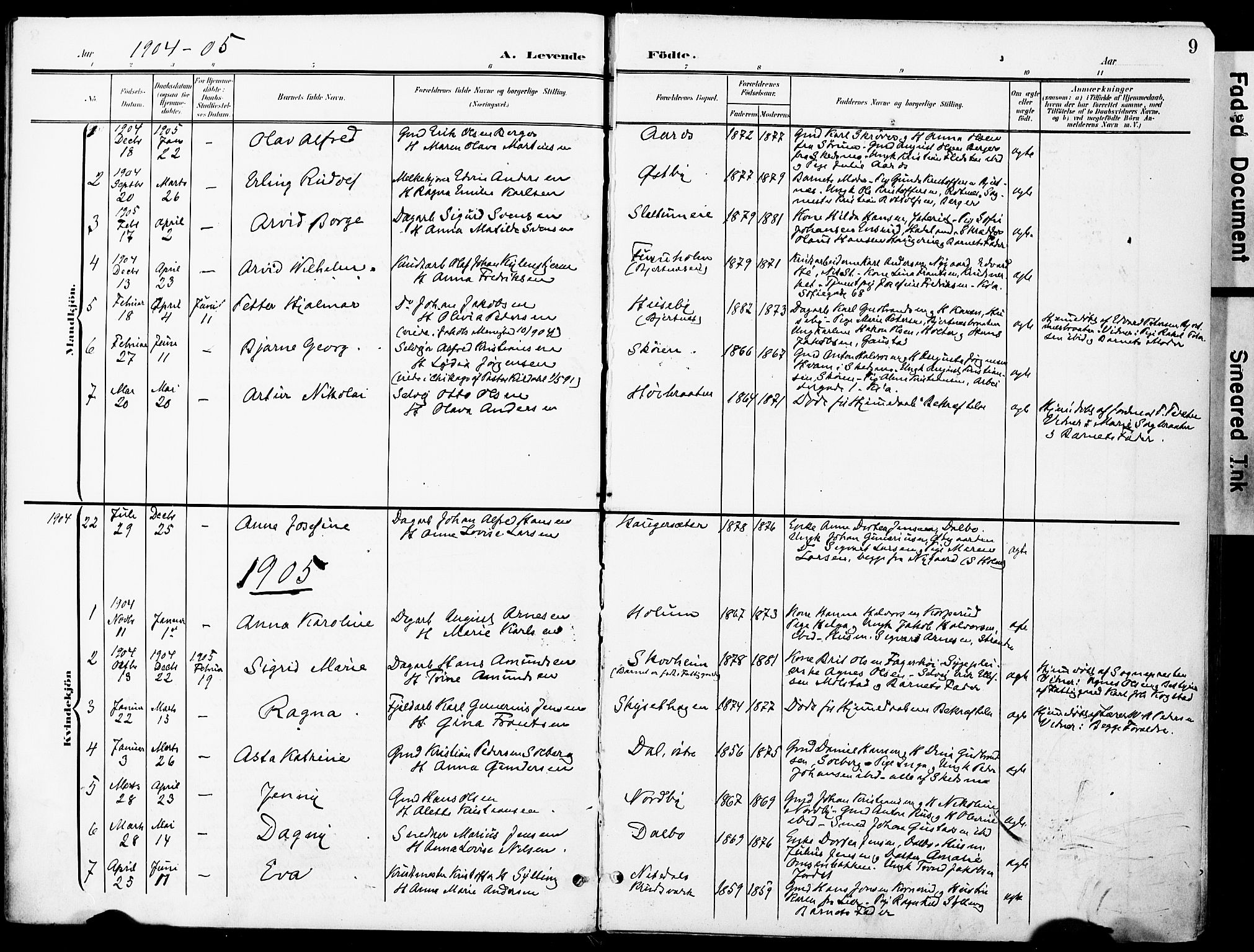 Nittedal prestekontor Kirkebøker, SAO/A-10365a/F/Fa/L0008: Parish register (official) no. I 8, 1902-1926, p. 9