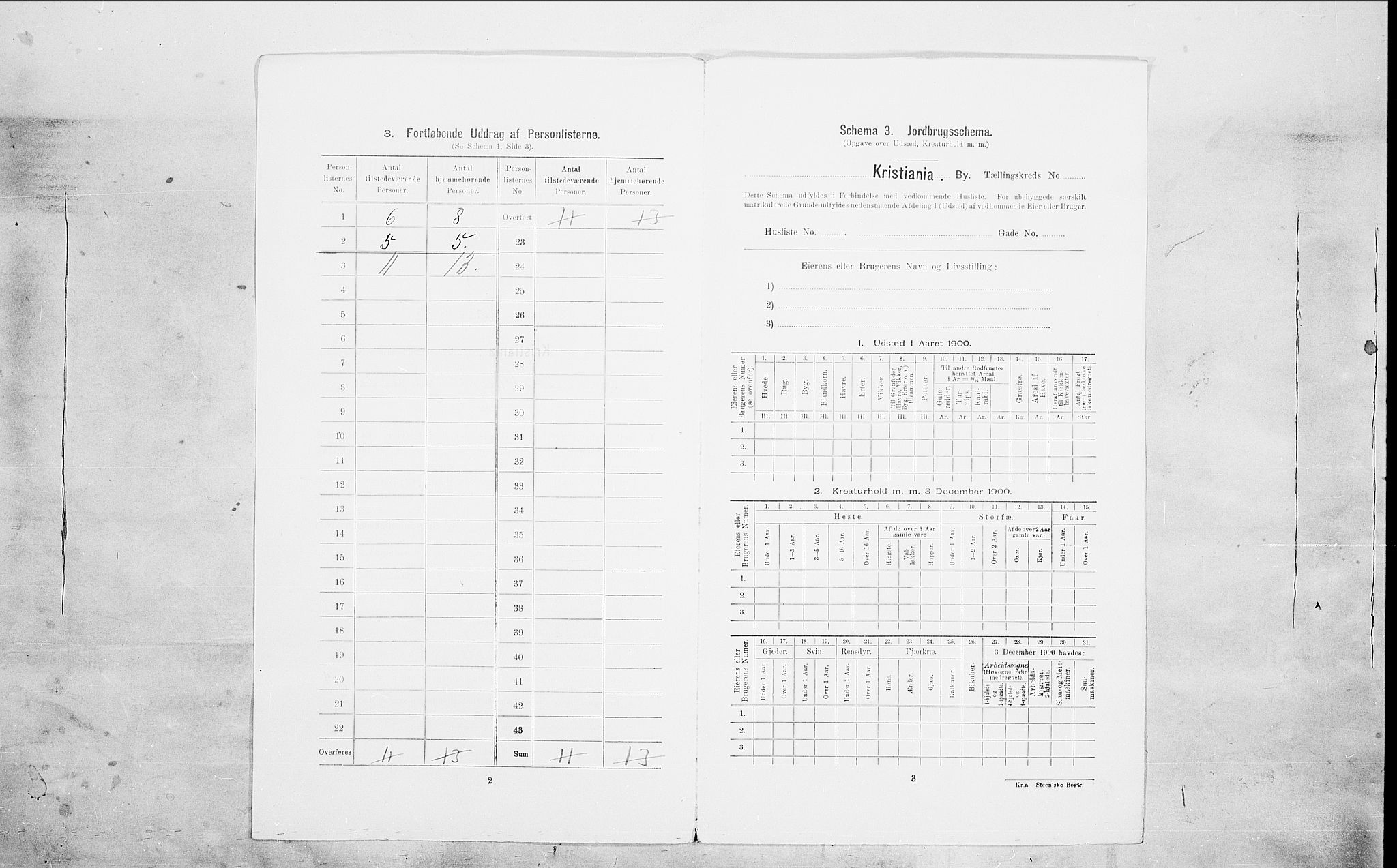 SAO, 1900 census for Kristiania, 1900, p. 90091