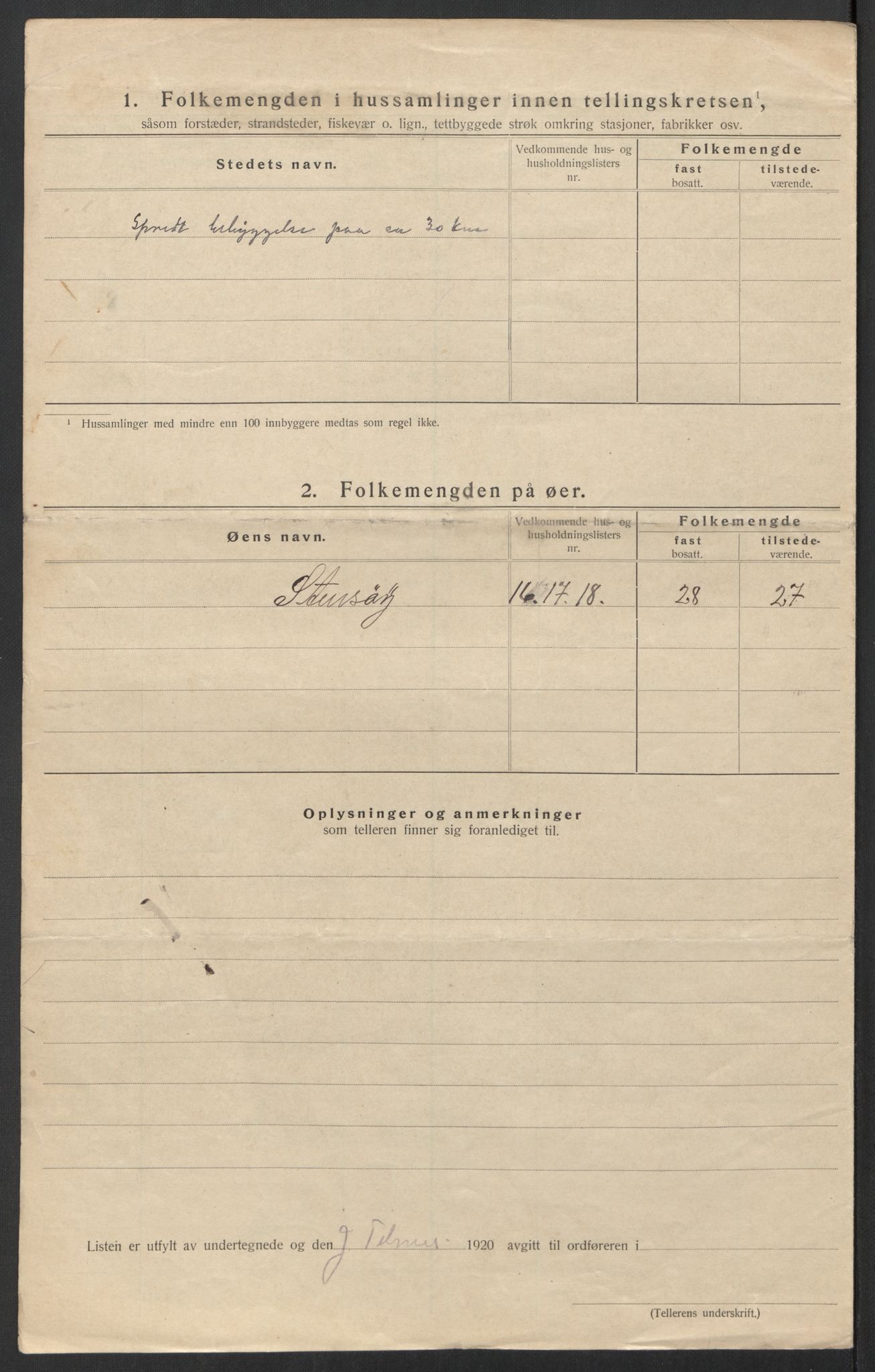 SAT, 1920 census for Bodin, 1920, p. 64