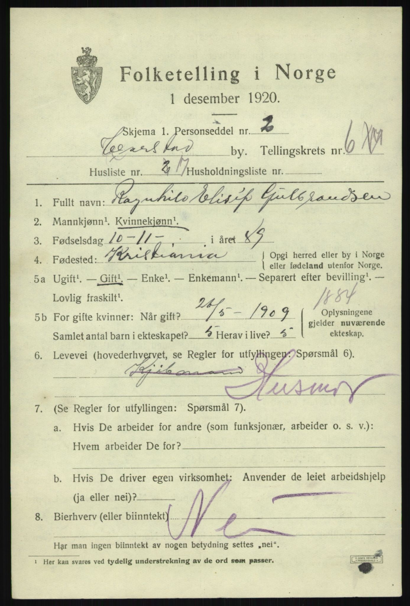 SATØ, 1920 census for Harstad, 1920, p. 7824