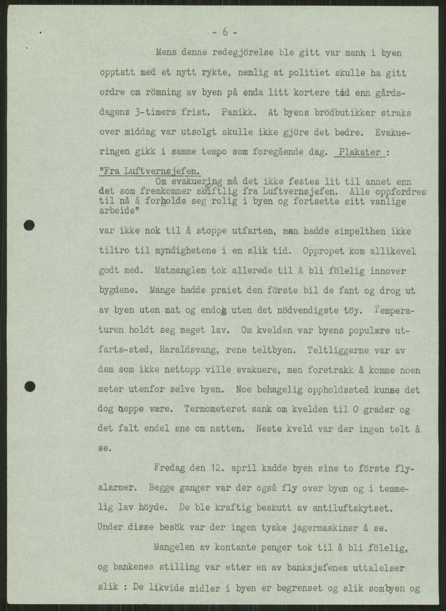 Forsvaret, Forsvarets krigshistoriske avdeling, AV/RA-RAFA-2017/Y/Ya/L0015: II-C-11-31 - Fylkesmenn.  Rapporter om krigsbegivenhetene 1940., 1940, p. 92