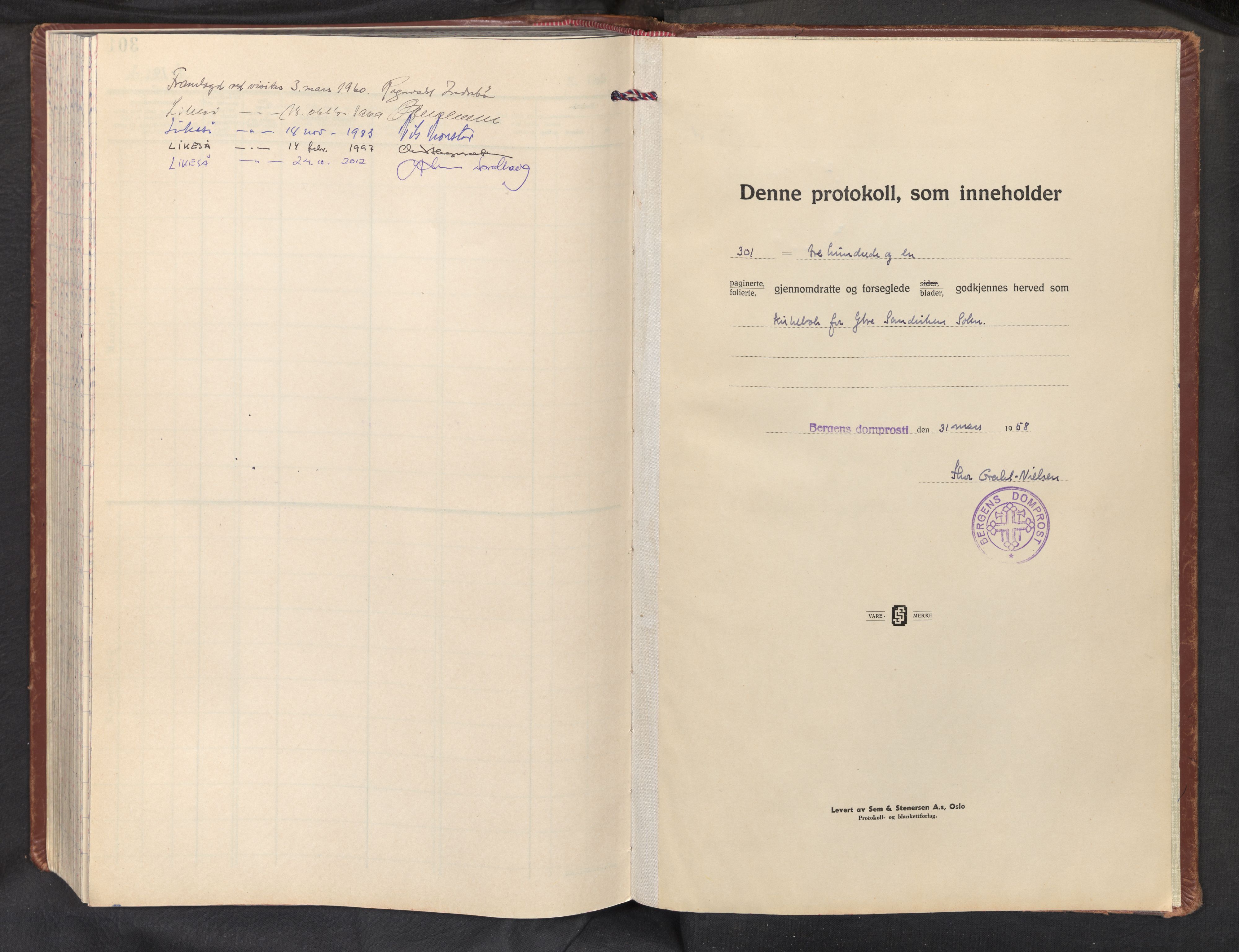Biskopshavn sokneprestembete*, SAB/-: Parish register (official) no. D 1, 1958-2010