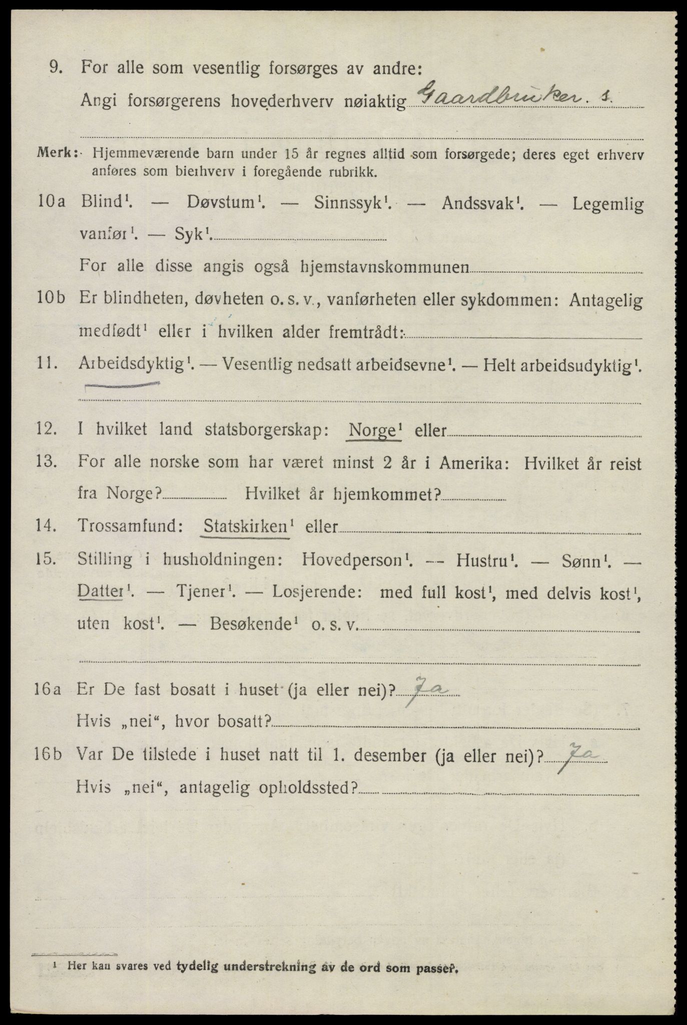 SAO, 1920 census for Spydeberg, 1920, p. 6916