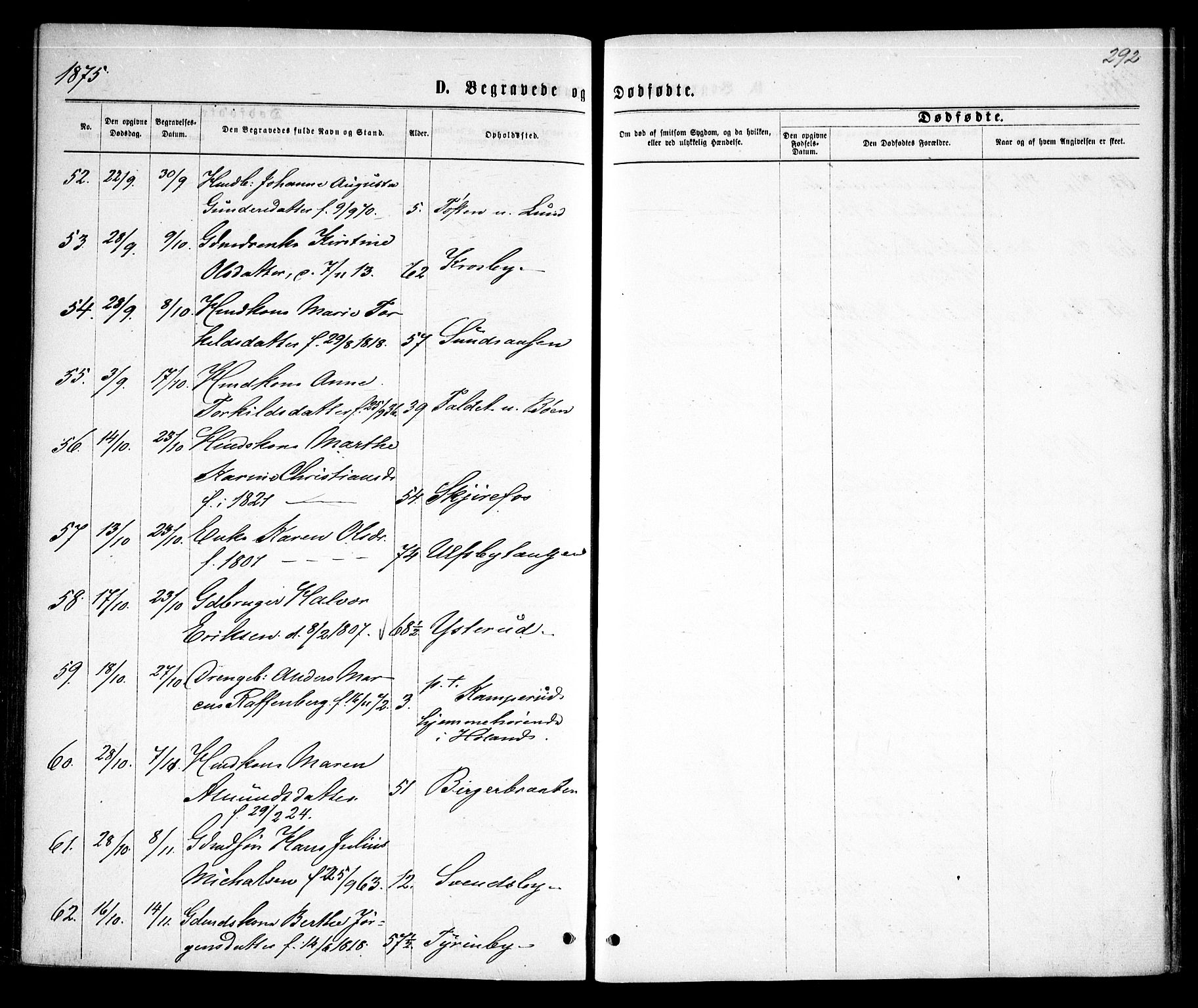 Rødenes prestekontor Kirkebøker, AV/SAO-A-2005/F/Fa/L0008: Parish register (official) no. I 8, 1869-1879, p. 292