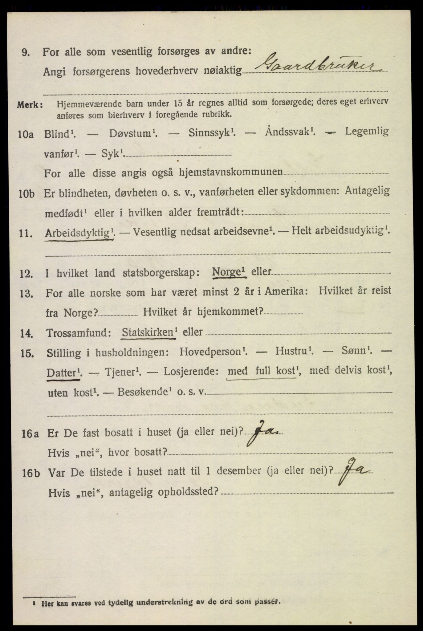 SAH, 1920 census for Kolbu, 1920, p. 1735