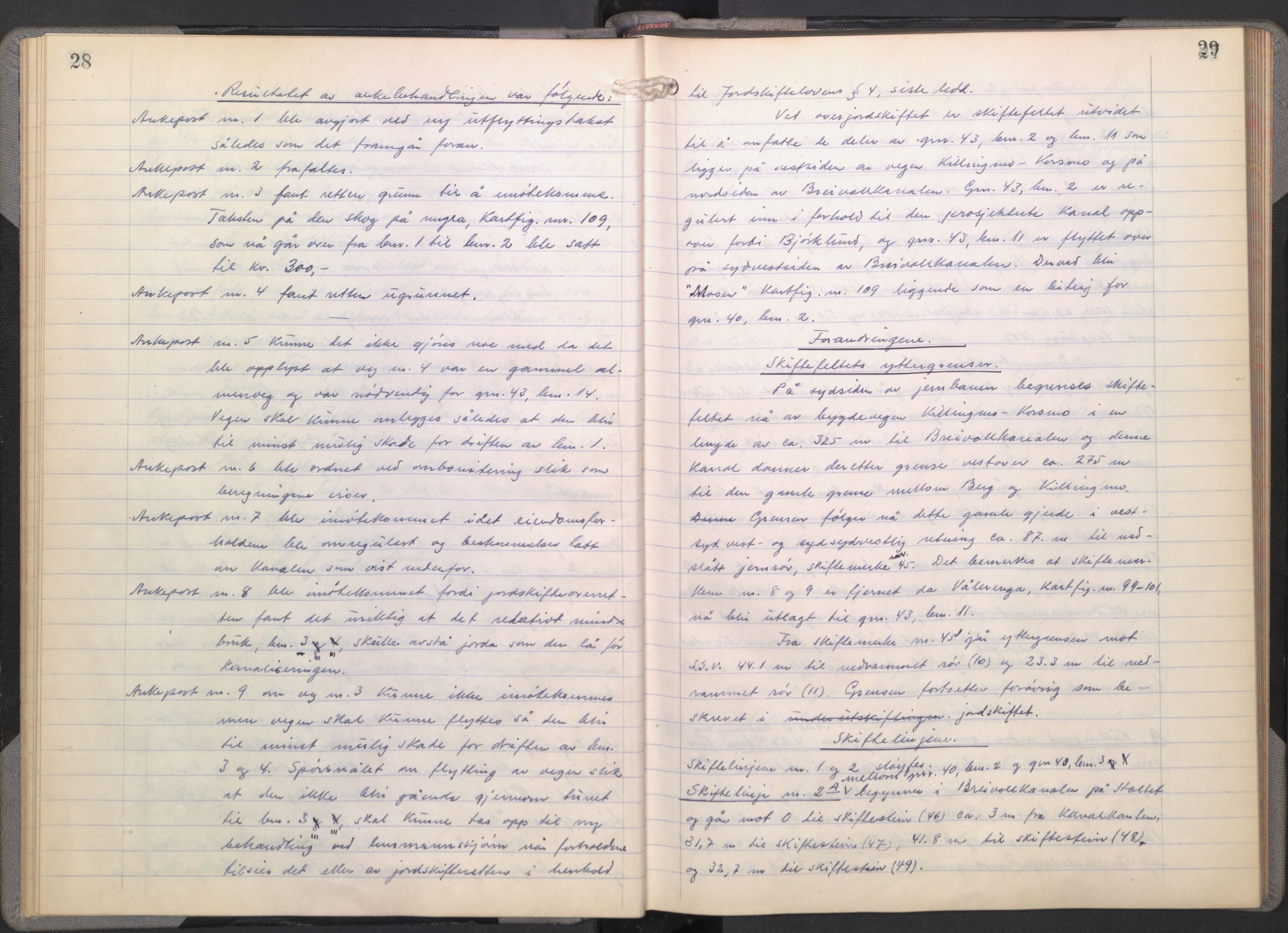 Eidsivating jordskifteoverrett, AV/SAO-A-10121a/A/L0001: Jordskifteoverrettsbok, 1948-1974, p. 28-29