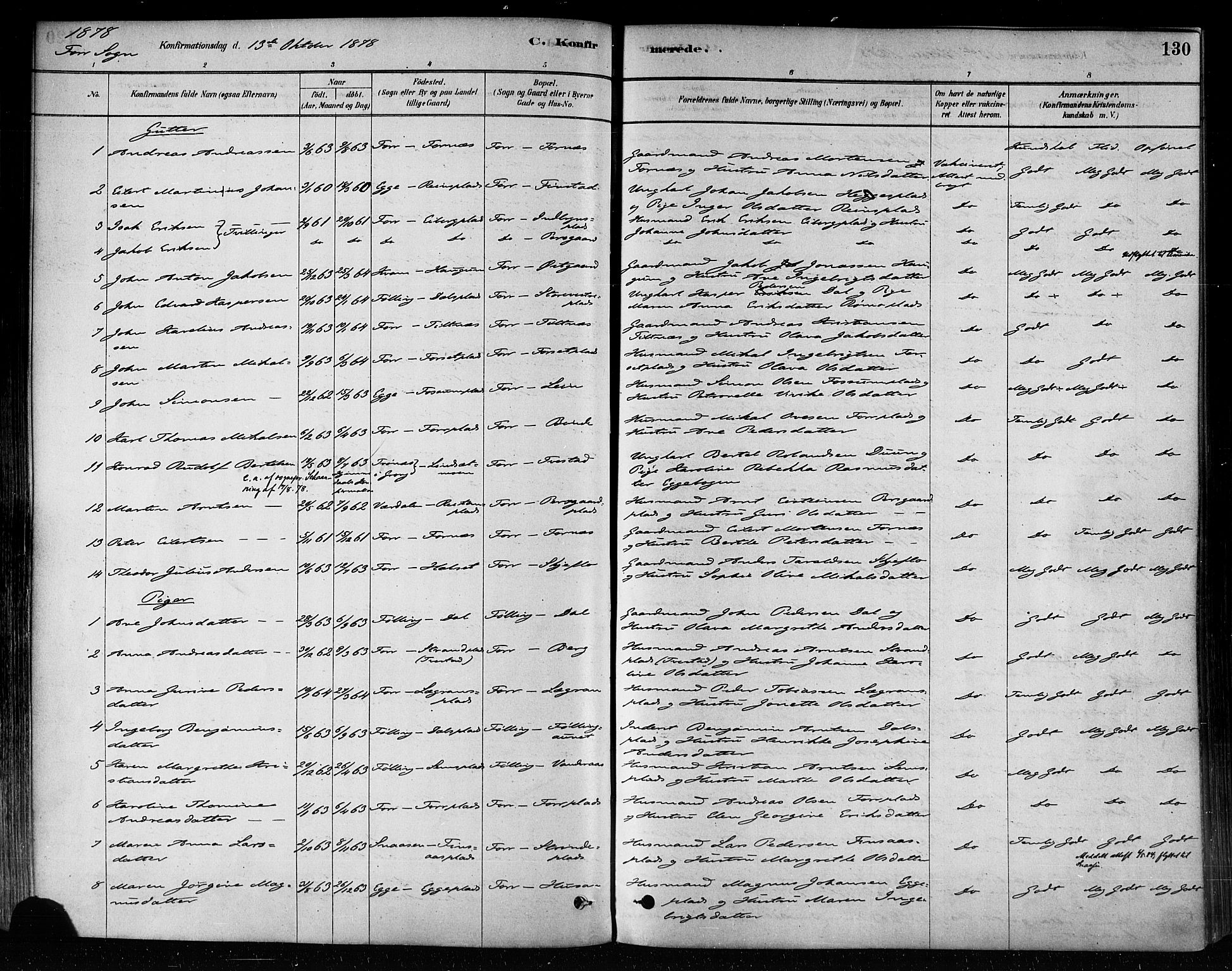 Ministerialprotokoller, klokkerbøker og fødselsregistre - Nord-Trøndelag, SAT/A-1458/746/L0448: Parish register (official) no. 746A07 /1, 1878-1900, p. 130