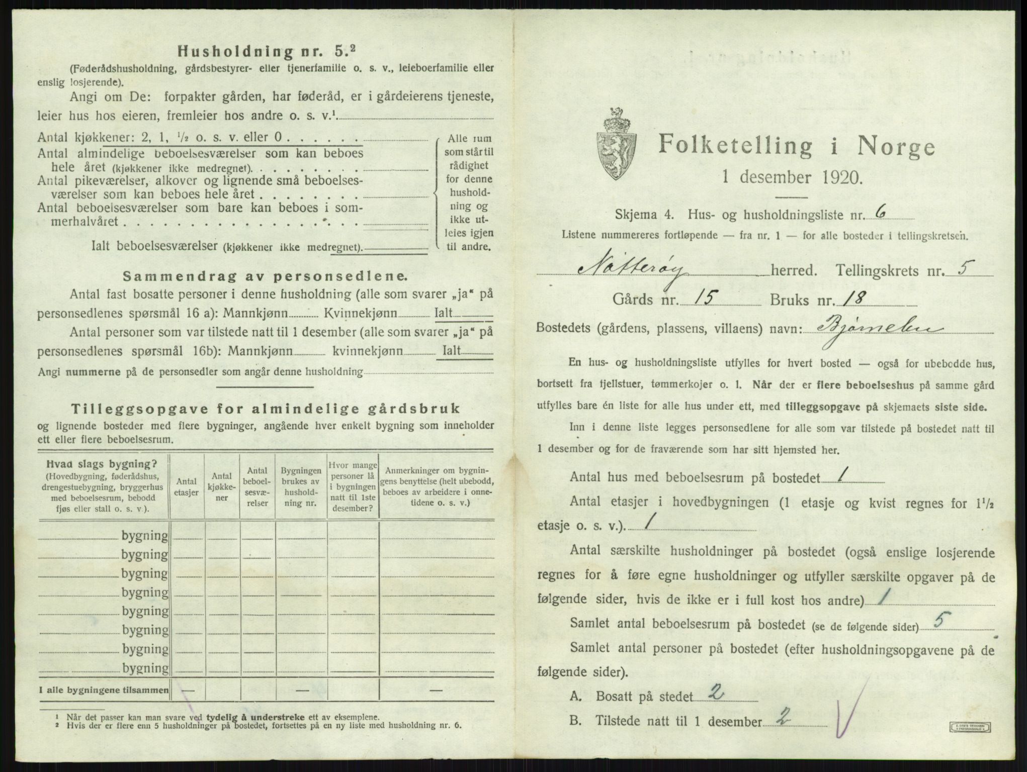 SAKO, 1920 census for Nøtterøy, 1920, p. 882