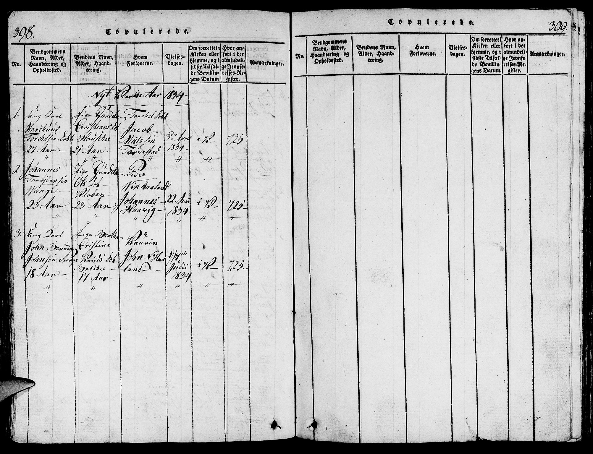 Torvastad sokneprestkontor, AV/SAST-A -101857/H/Ha/Hab/L0001: Parish register (copy) no. B 1 /1, 1817-1835, p. 398-399