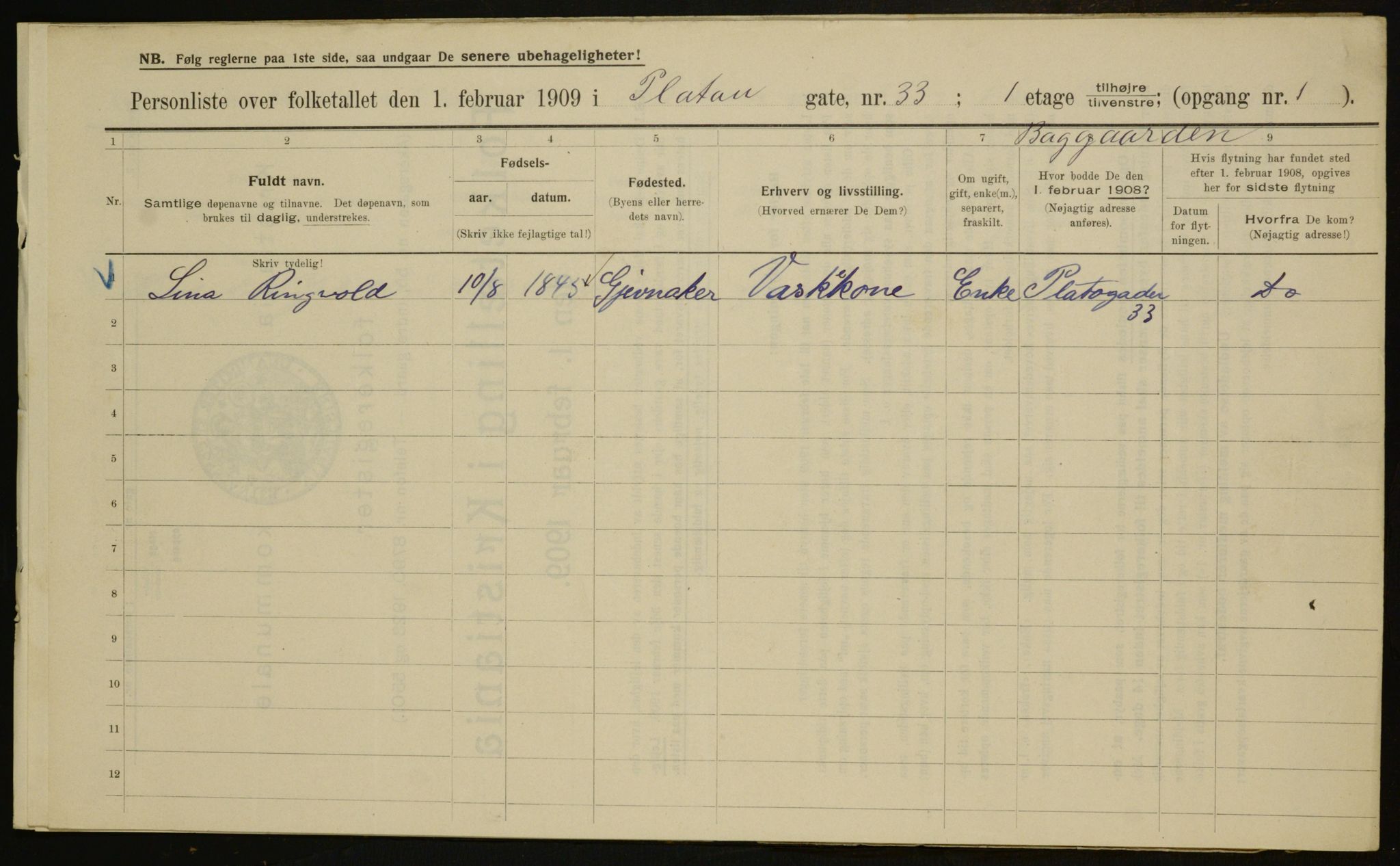 OBA, Municipal Census 1909 for Kristiania, 1909, p. 73211